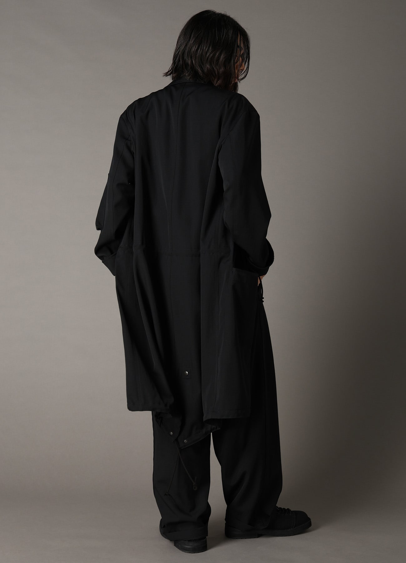 WOOL GABARDINE STAND COLLAR MODS COAT