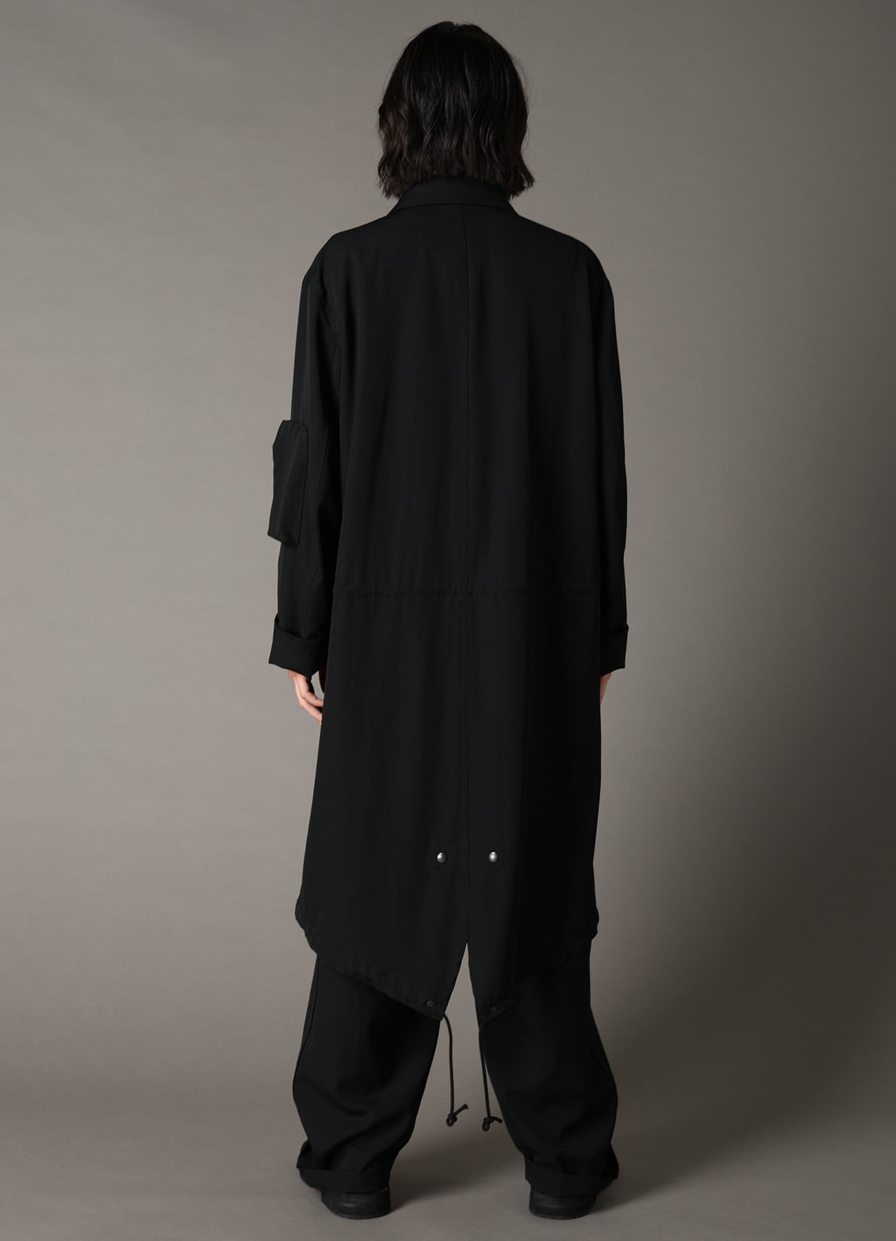 WOOL GABARDINE STAND COLLAR MODS COAT