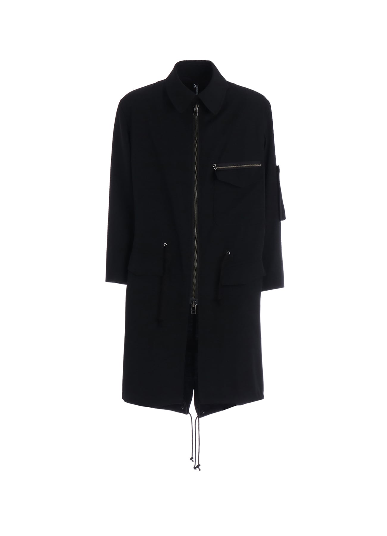 WOOL GABARDINE STAND COLLAR MODS COAT