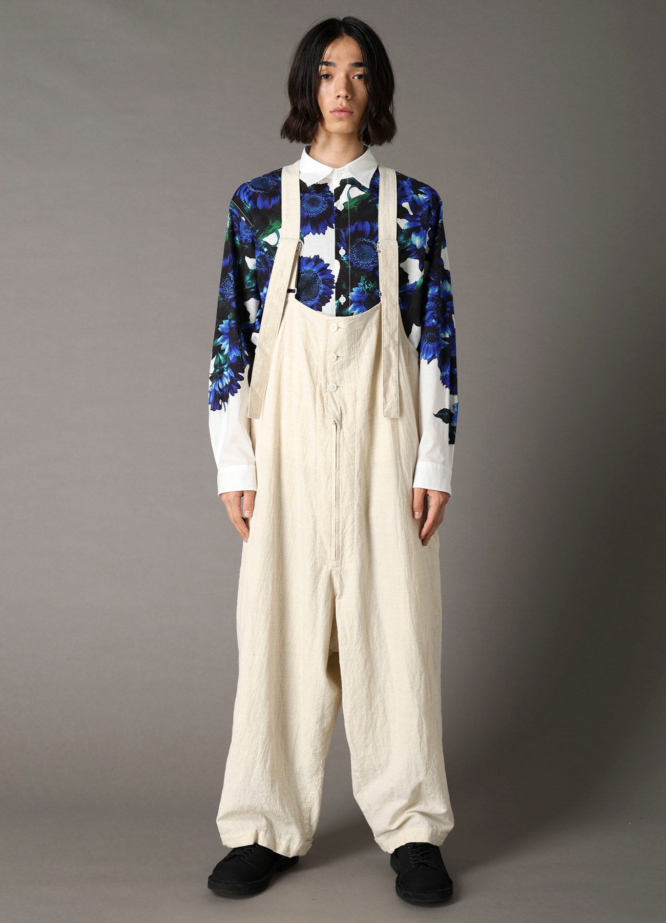 COTTON WOOL FLAX BROAD OVERALLS