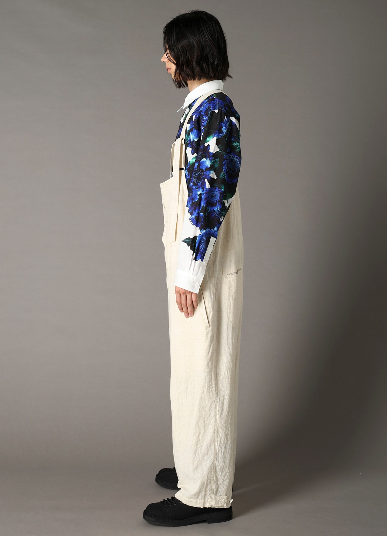 COTTON WOOL FLAX BROAD OVERALLS