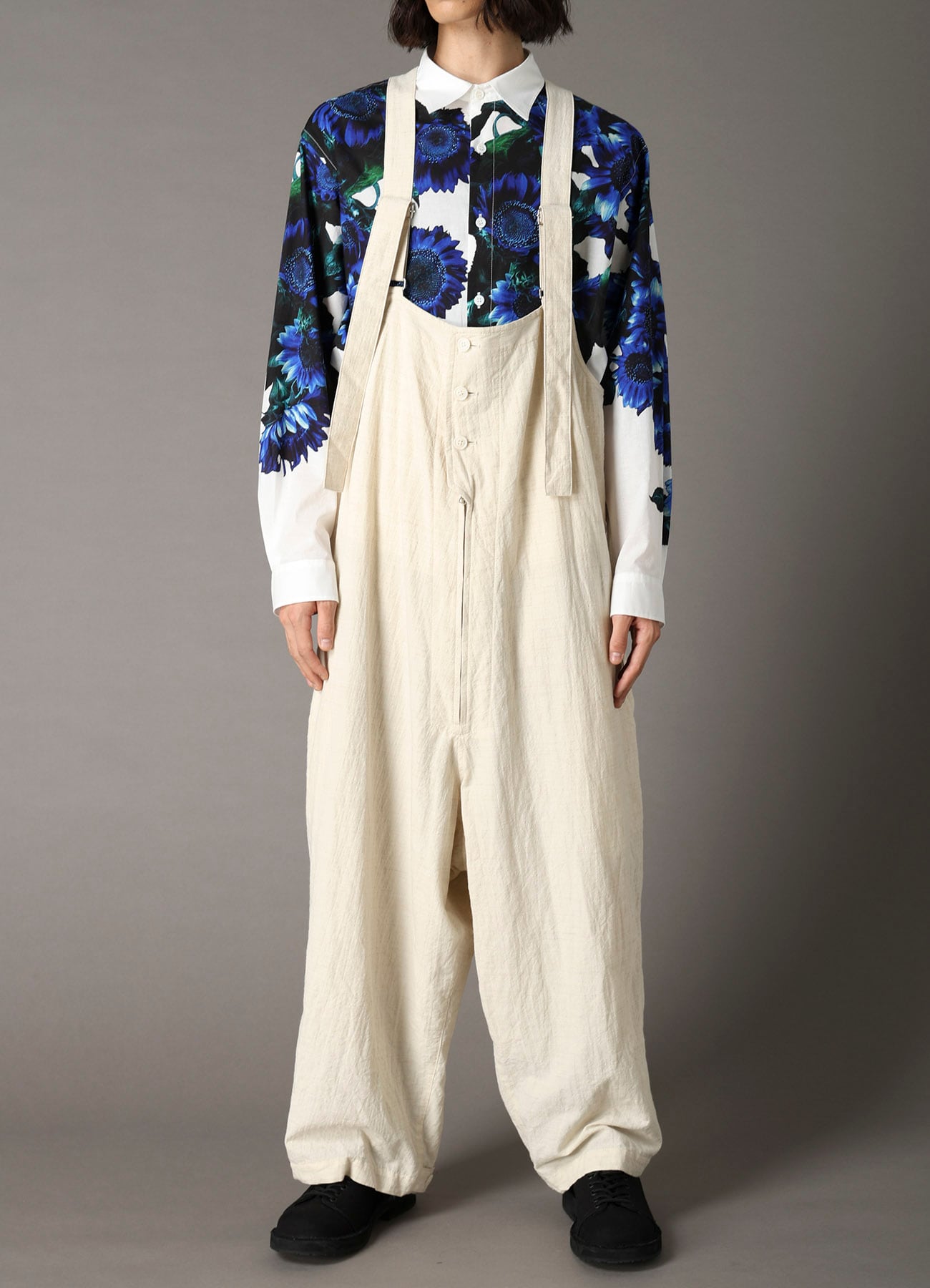 COTTON WOOL FLAX BROAD OVERALLS