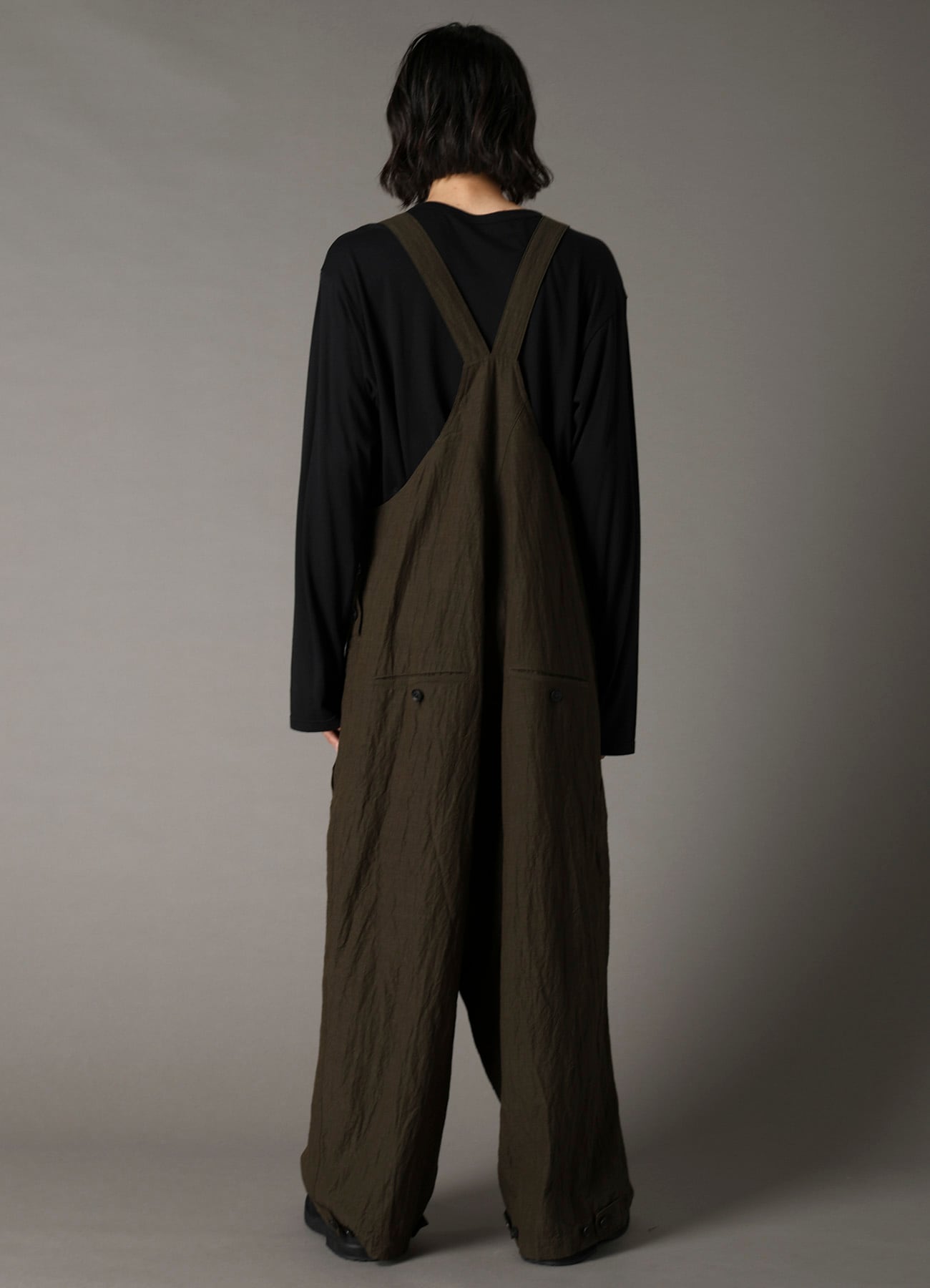 COTTON WOOL FLAX BROAD OVERALLS