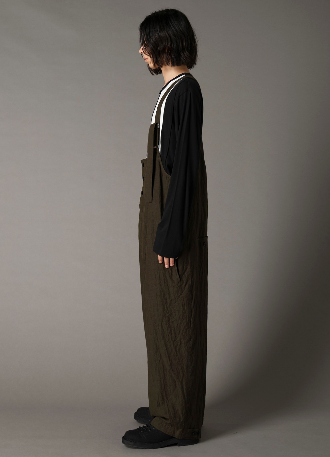 COTTON WOOL FLAX BROAD OVERALLS