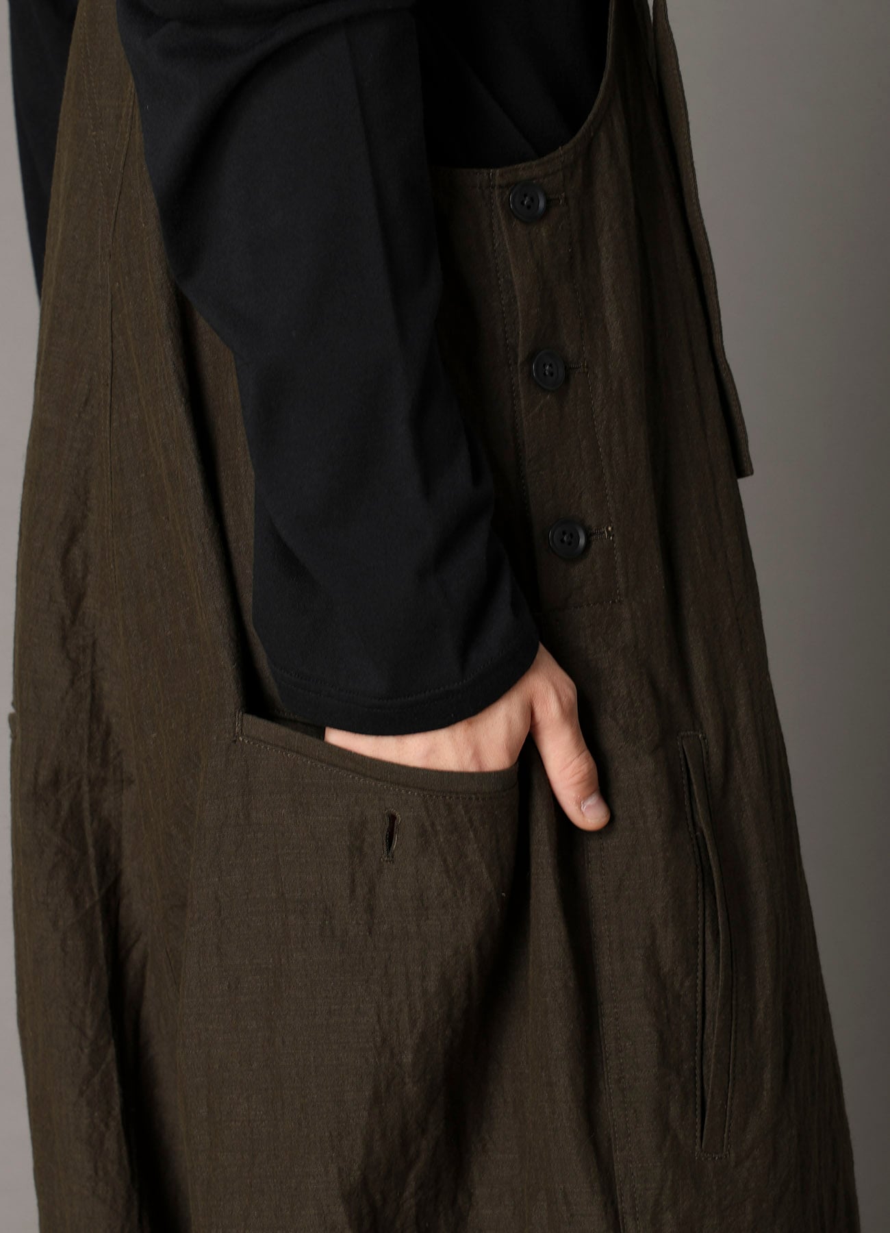 COTTON WOOL FLAX BROAD OVERALLS