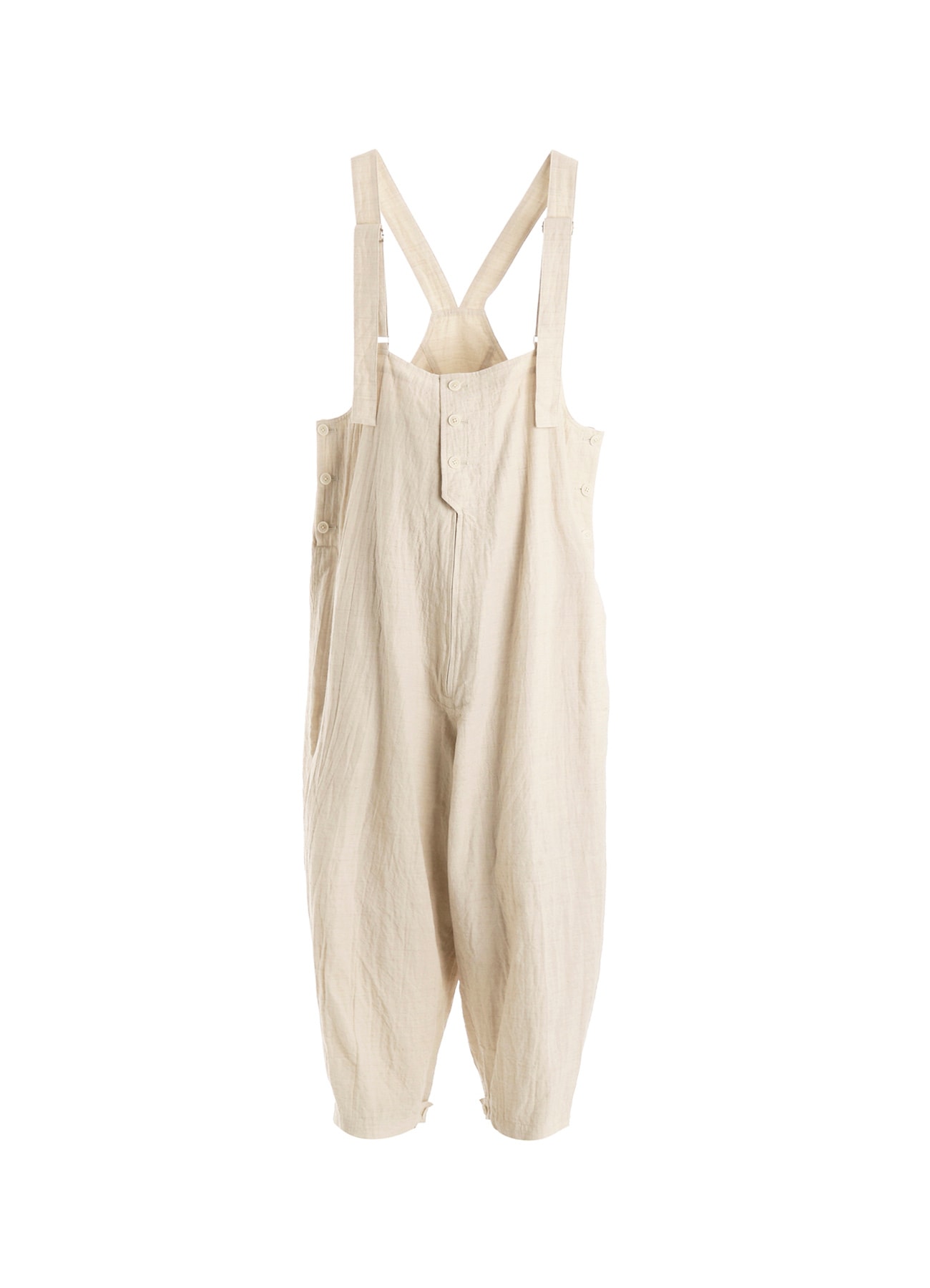 COTTON WOOL FLAX BROAD OVERALLS