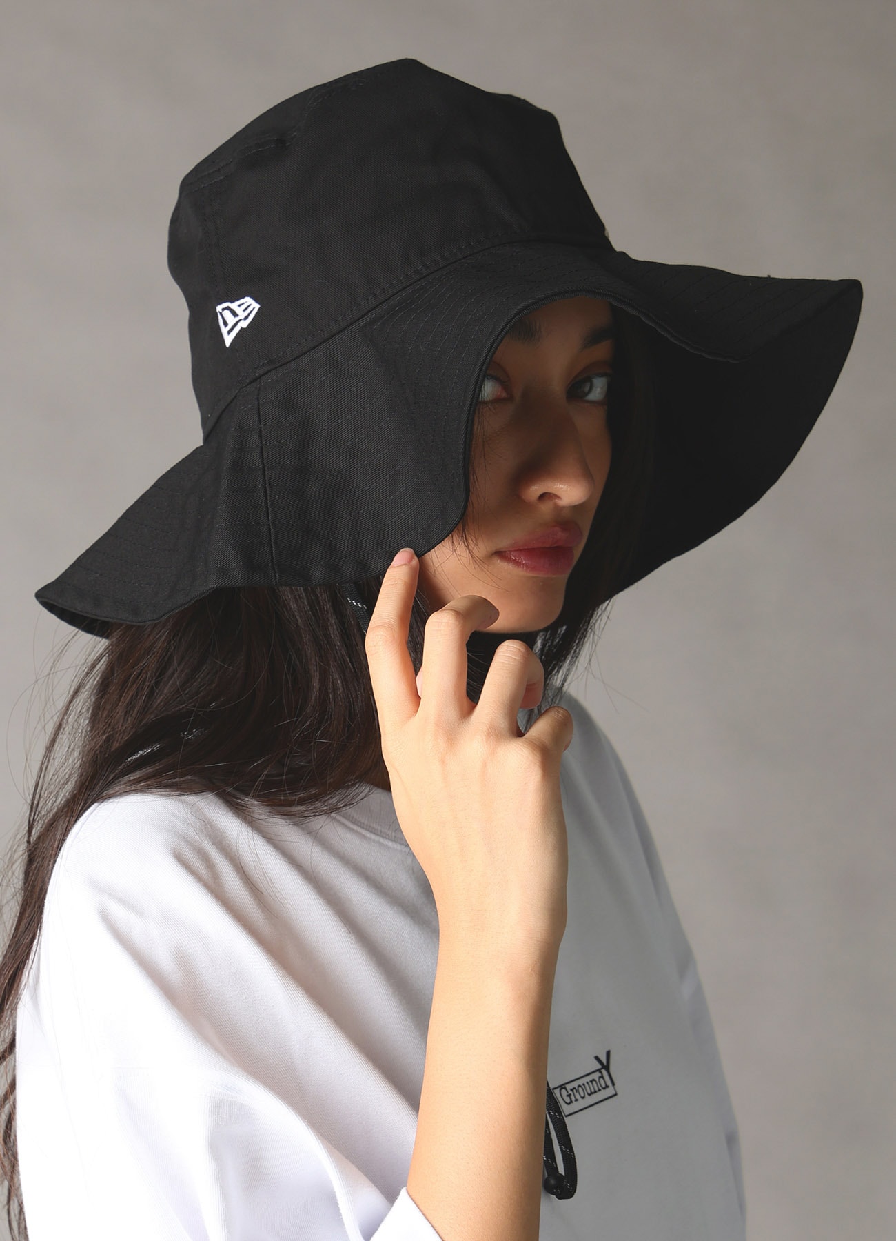 Ground Y×NEW ERA ADV LIGHT GY SIDE LOGO BLK WHT