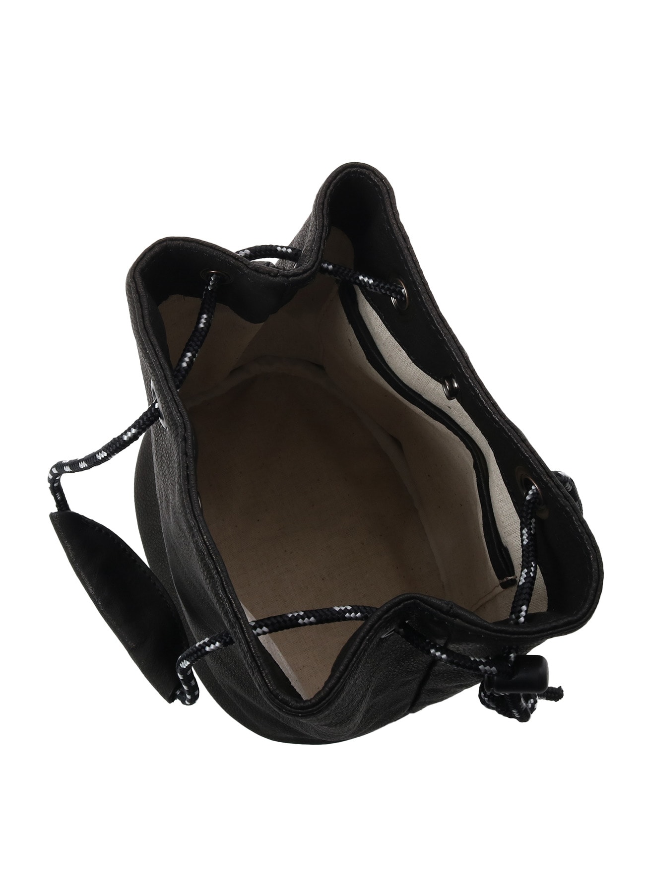 WASHED LEATHER SRAWSTRING BAG