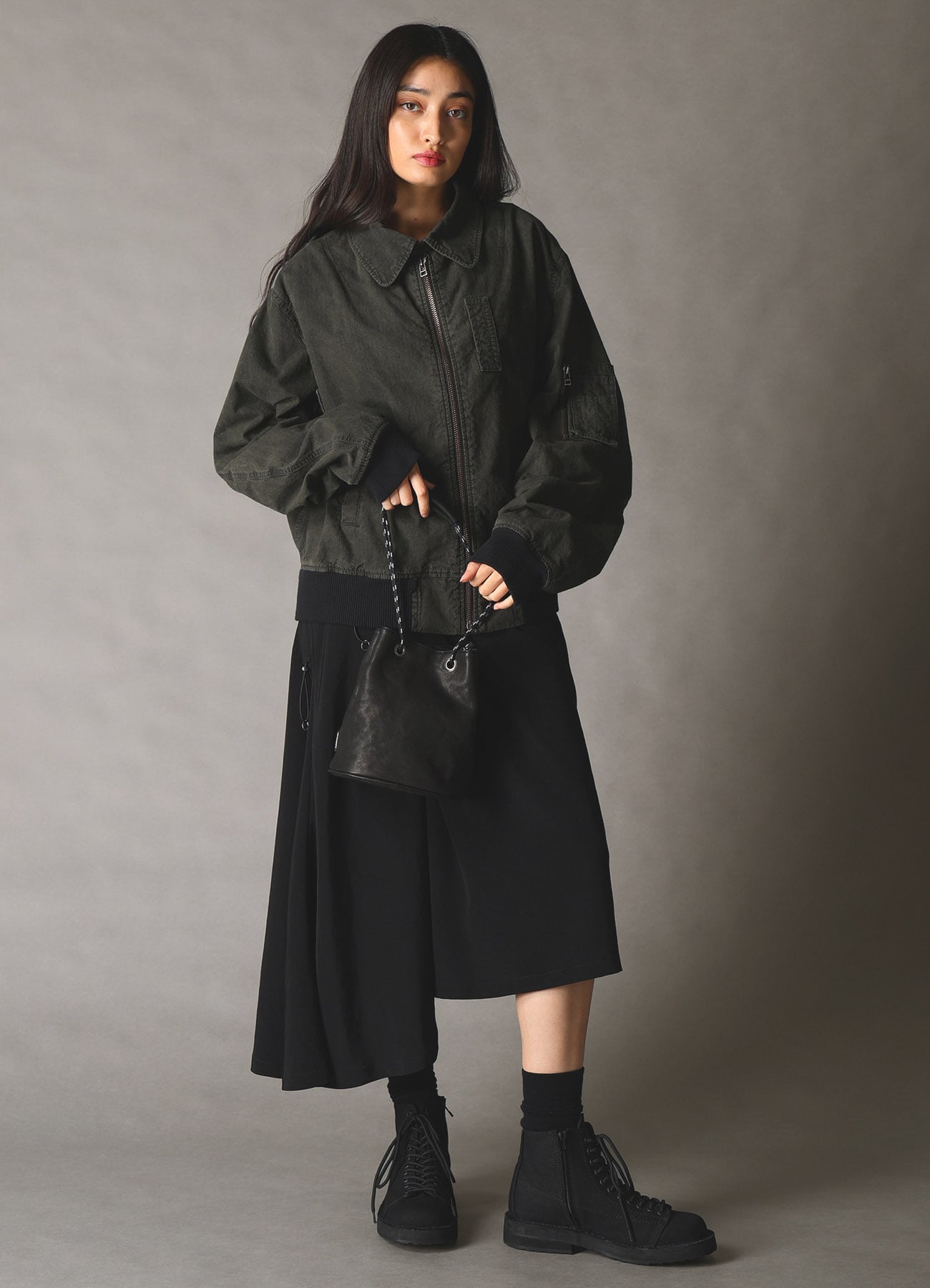 WASHED LEATHER SRAWSTRING BAG