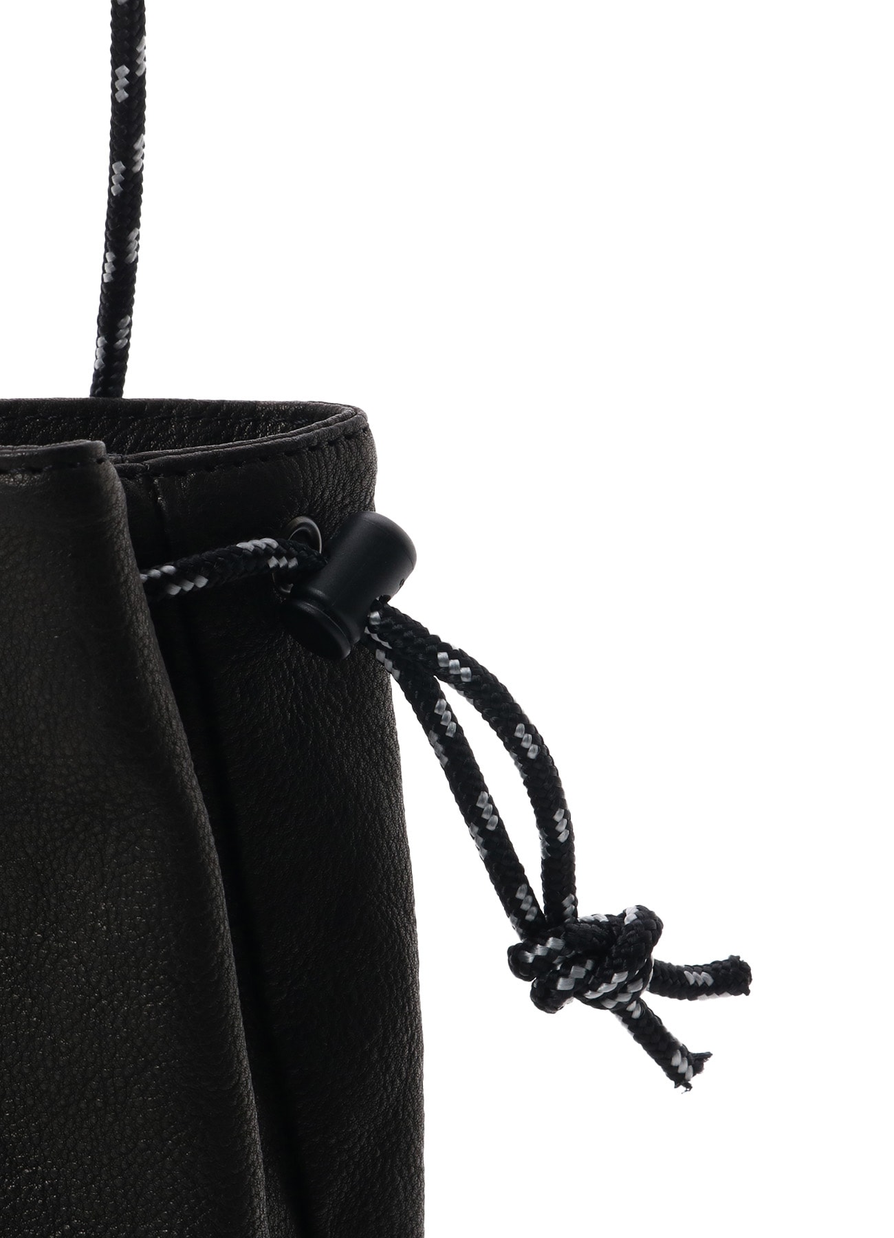 WASHED LEATHER SRAWSTRING BAG