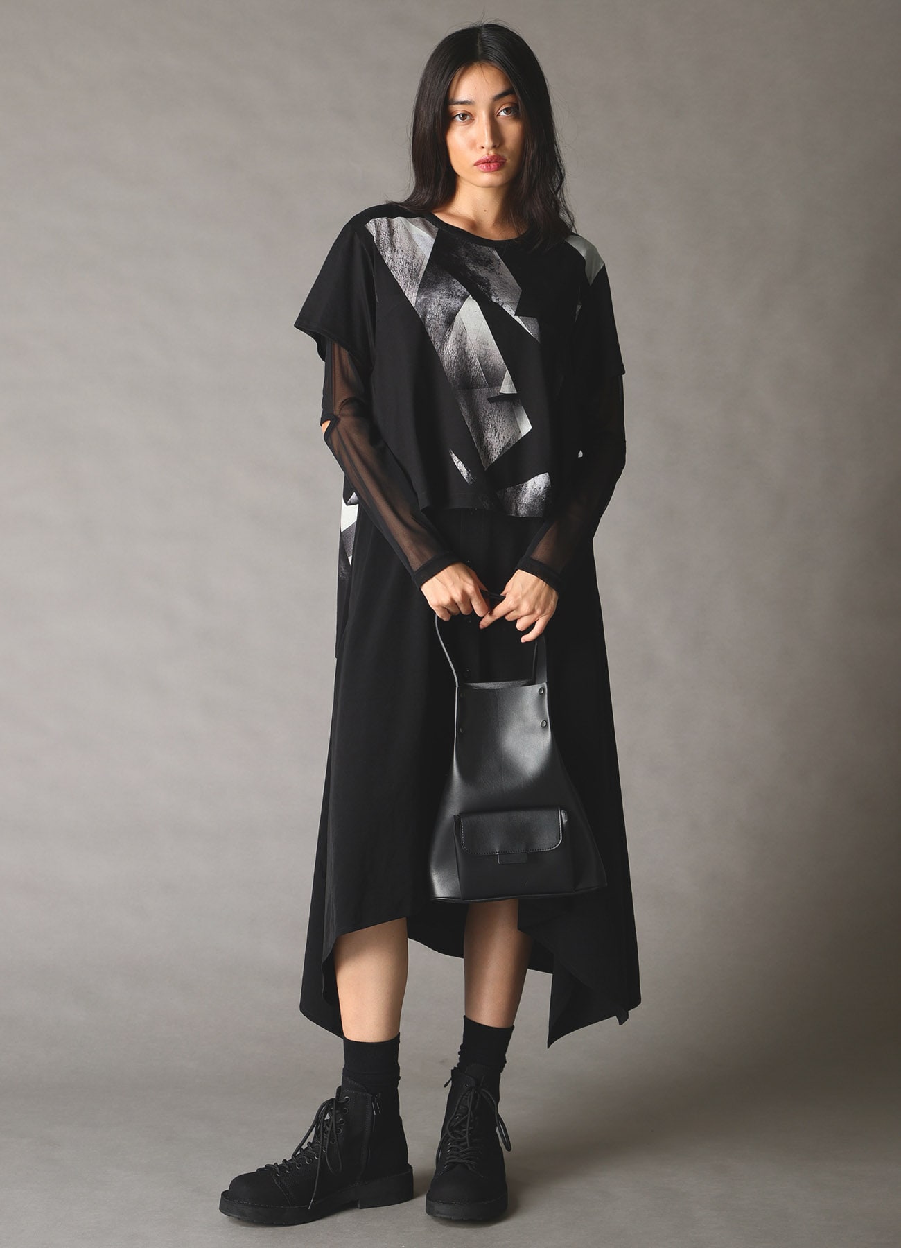 FAUX LEATHER POCKET TOTE BAG