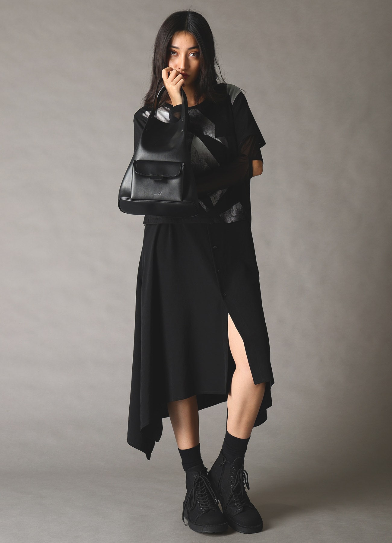 FAUX LEATHER POCKET TOTE BAG