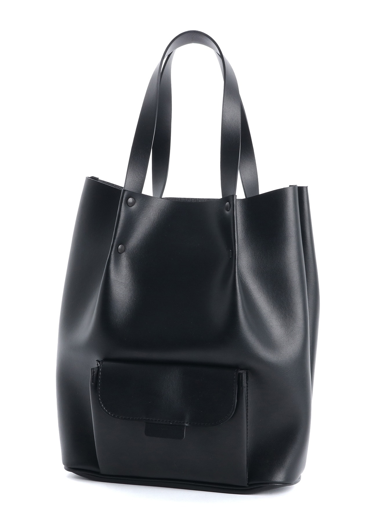 FAUX LEATHER POCKET TOTE BAG