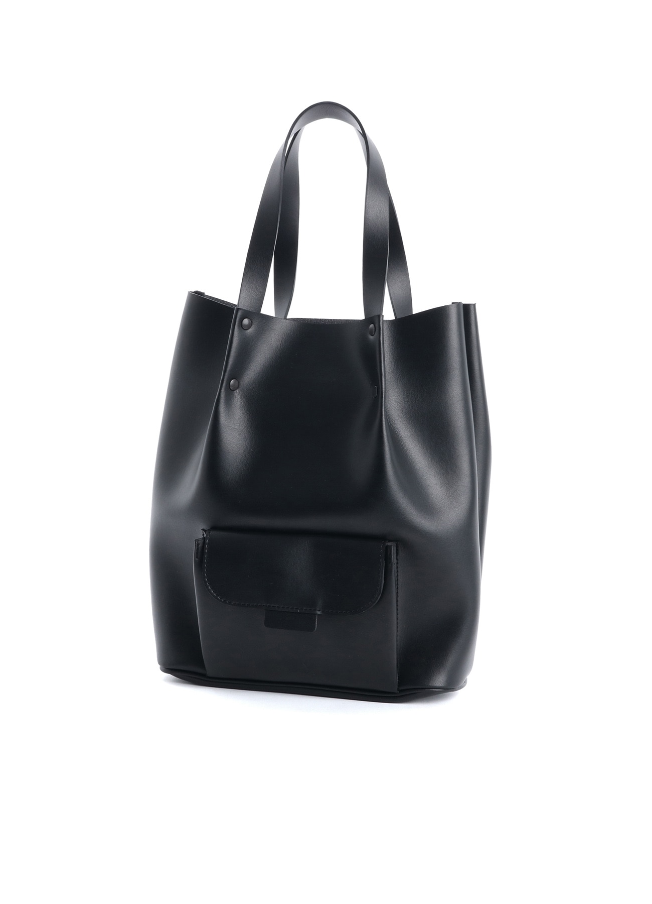 FAUX LEATHER POCKET TOTE BAG