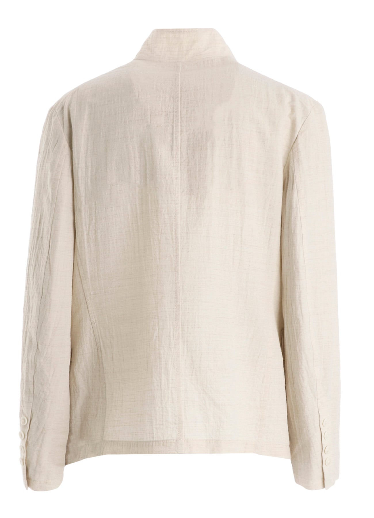 COTTON WOOL FLAX BROAD STAND COLLAR JACKET