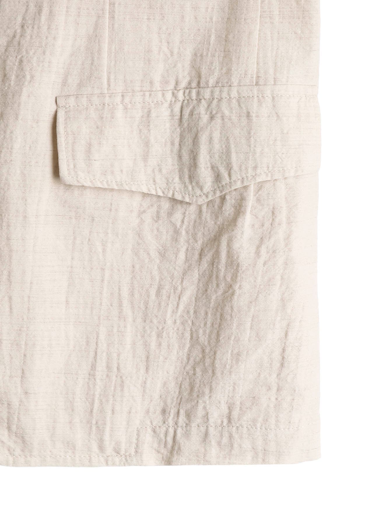 COTTON WOOL FLAX BROAD STAND COLLAR JACKET