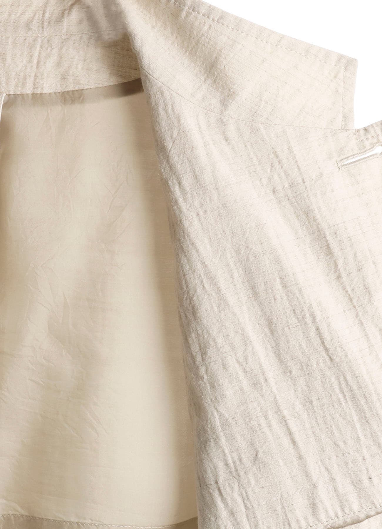 COTTON WOOL FLAX BROAD STAND COLLAR JACKET