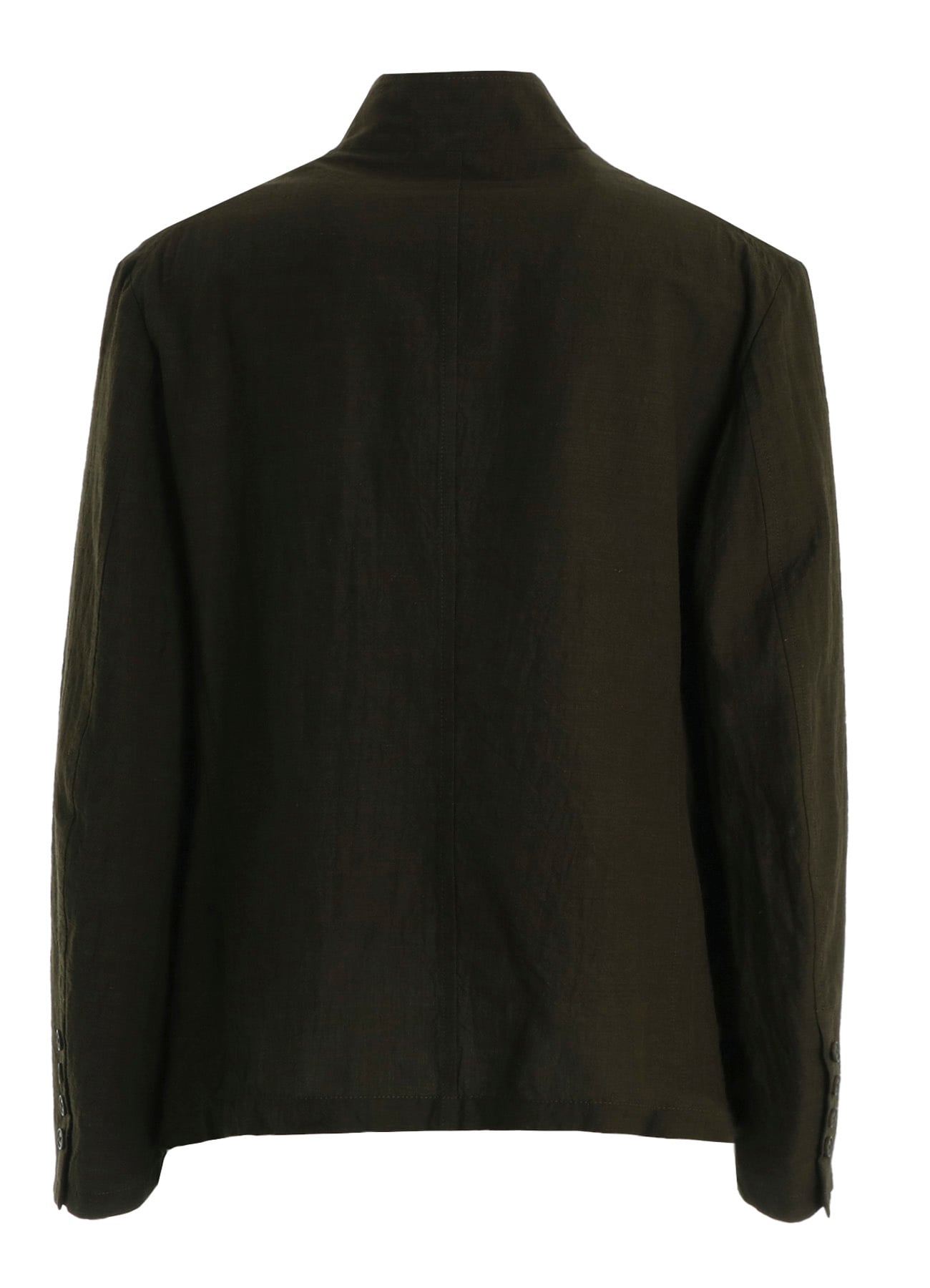 COTTON WOOL FLAX BROAD STAND COLLAR JACKET
