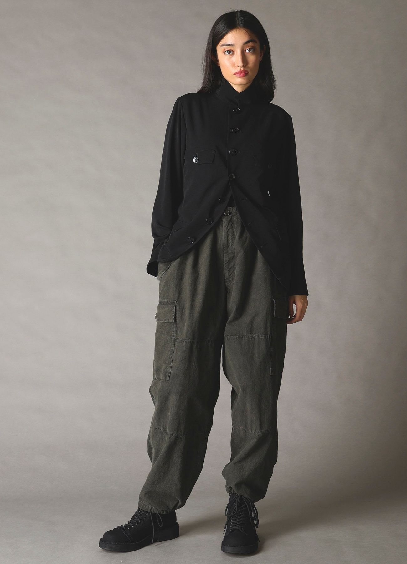 CREPE de CHINE LADIES STAND COLLAR JACKET