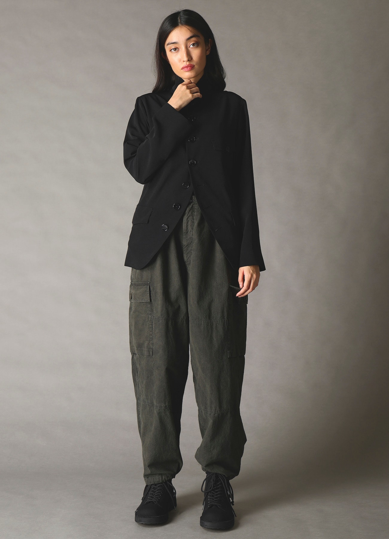 CREPE de CHINE LADIES STAND COLLAR JACKET