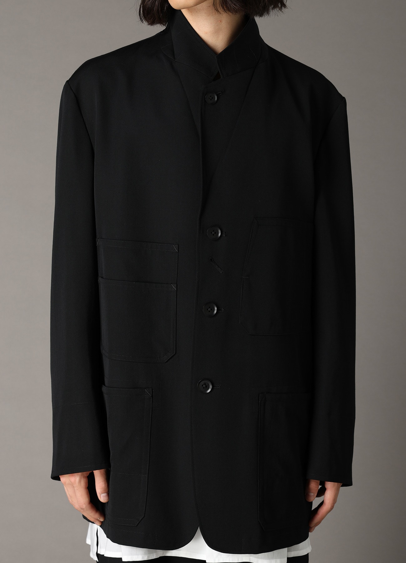 WOOL GABARDINE COVERALL JACKET