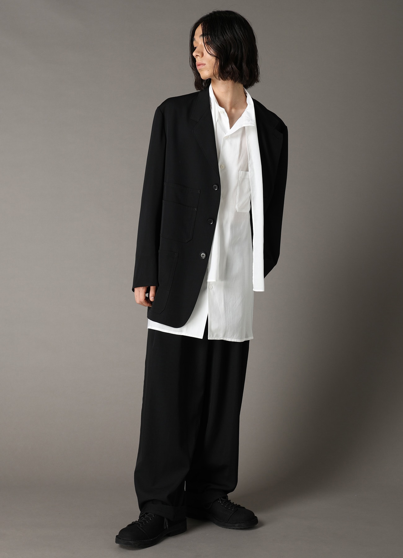 WOOL GABARDINE COVERALL JACKET