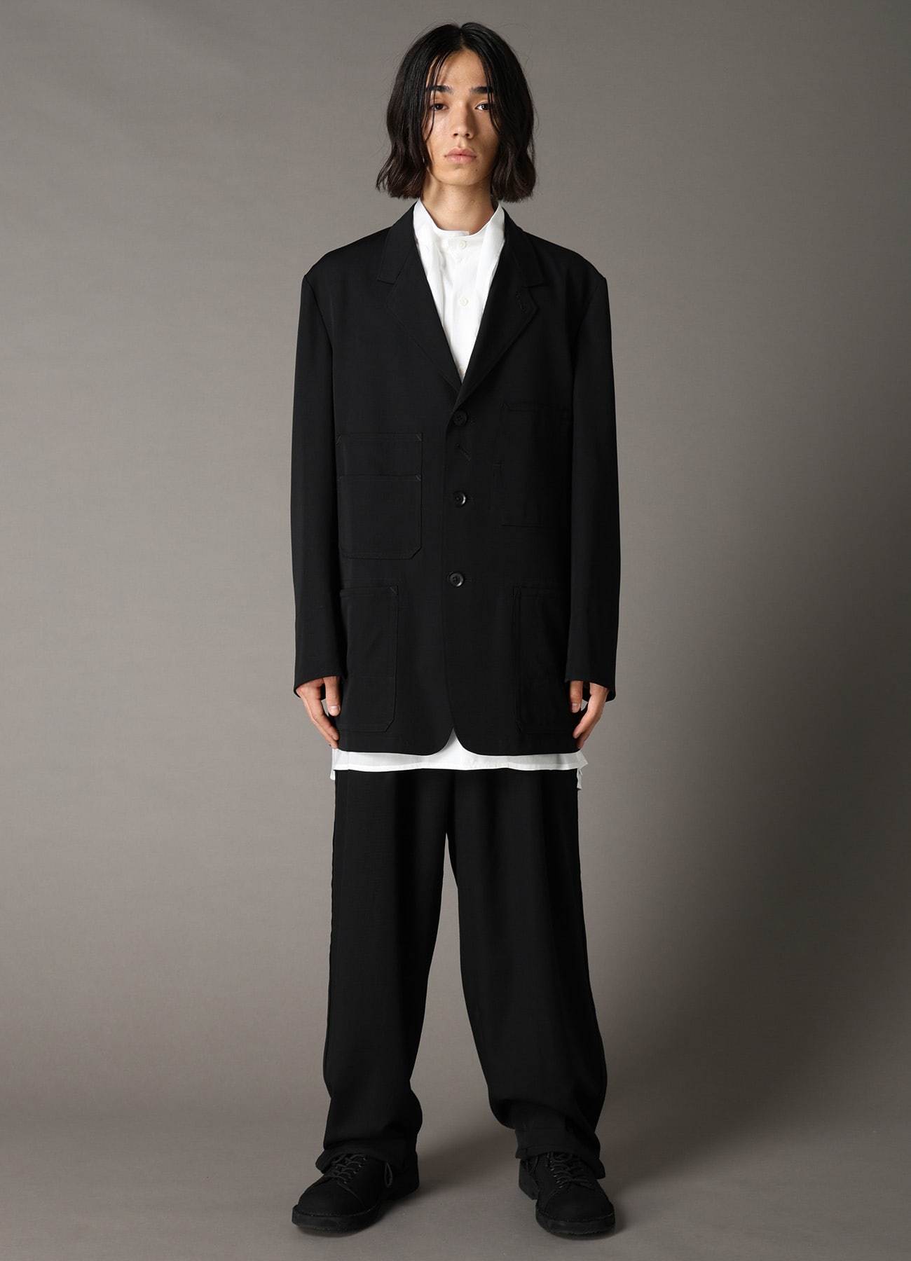 WOOL GABARDINE COVERALL JACKET