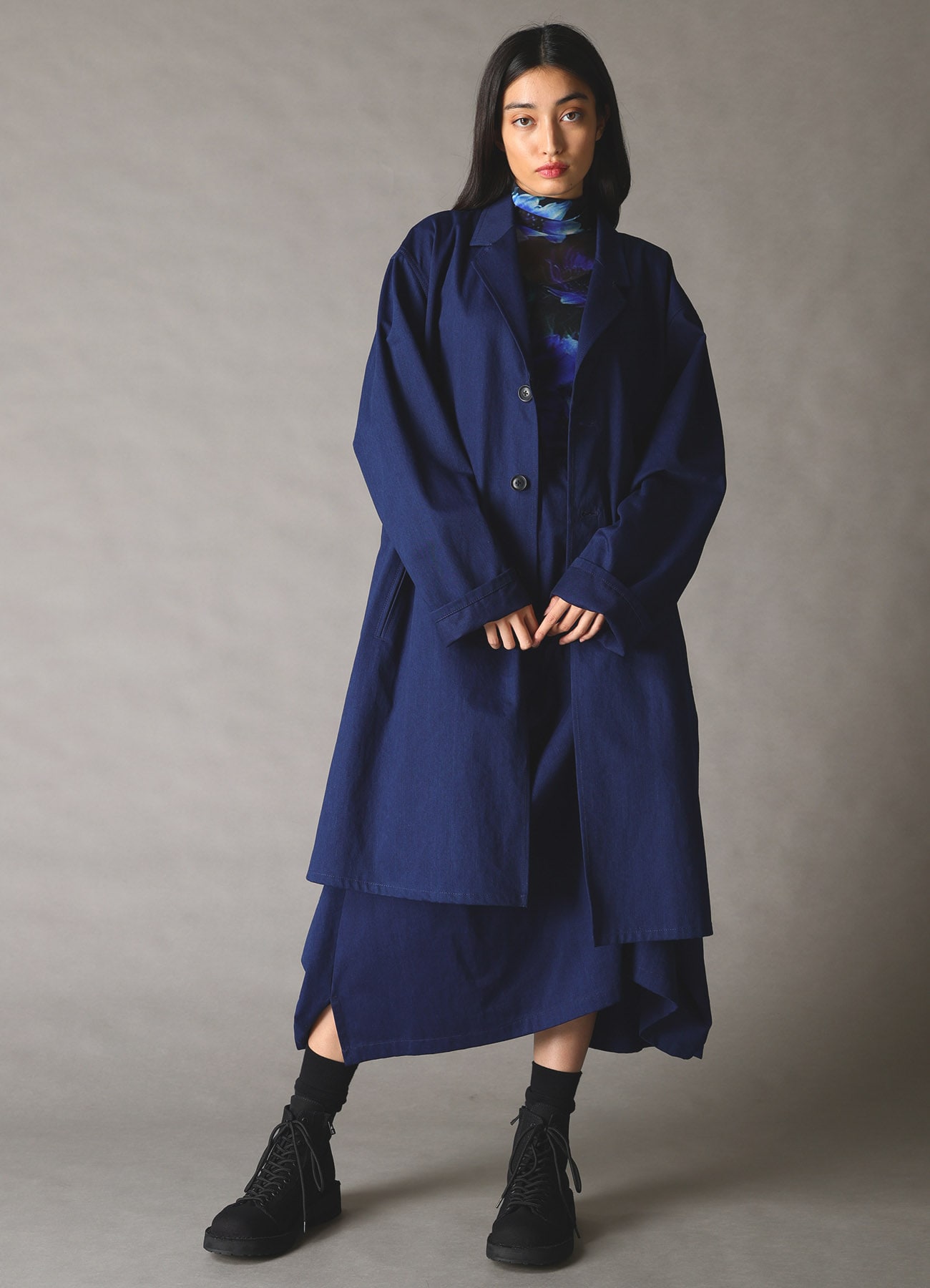 COTTON INDIGO TWILL SHIRT JACKET