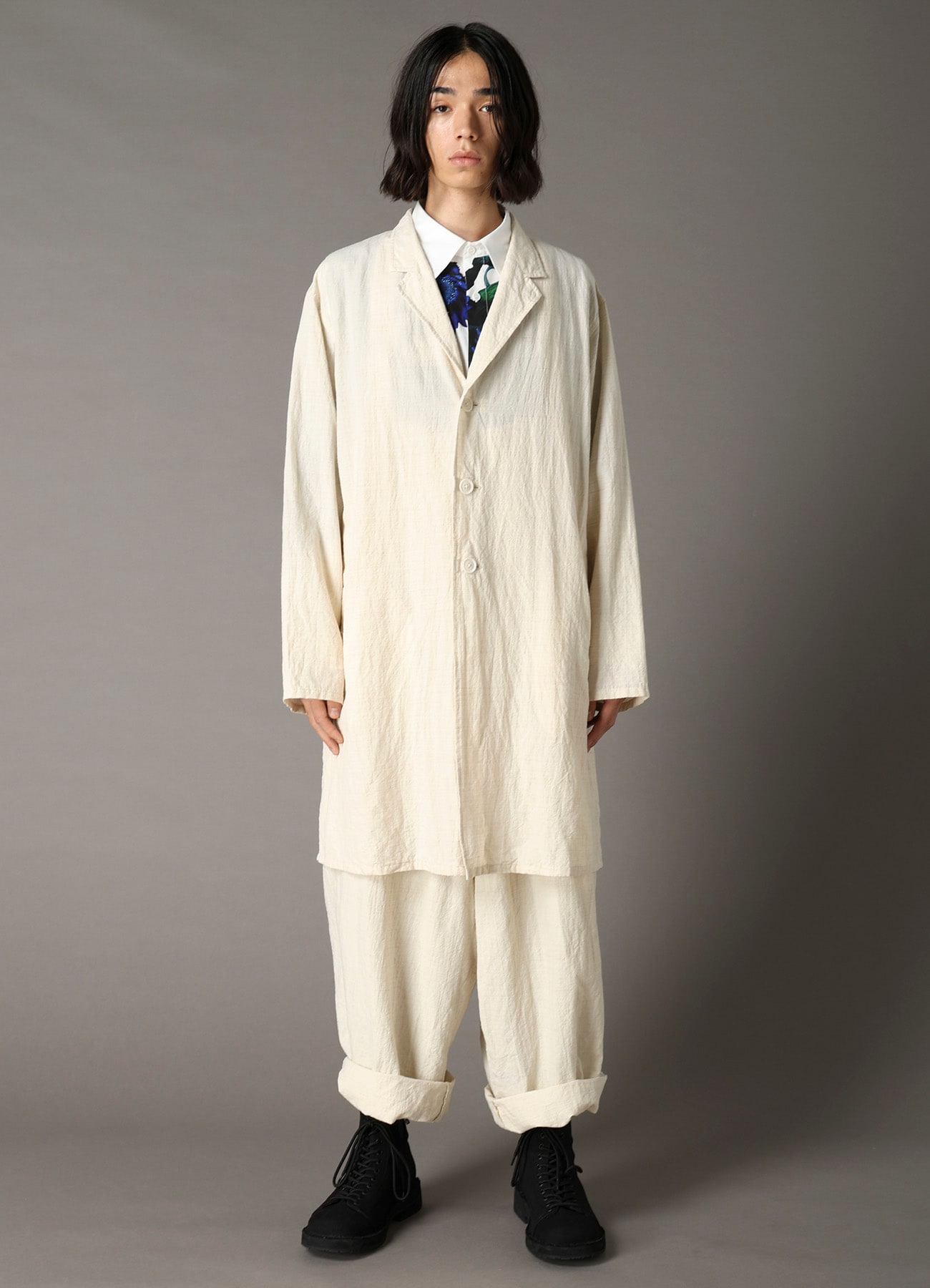 COTTON WOOL FLAX BROAD SHIRT JACKET