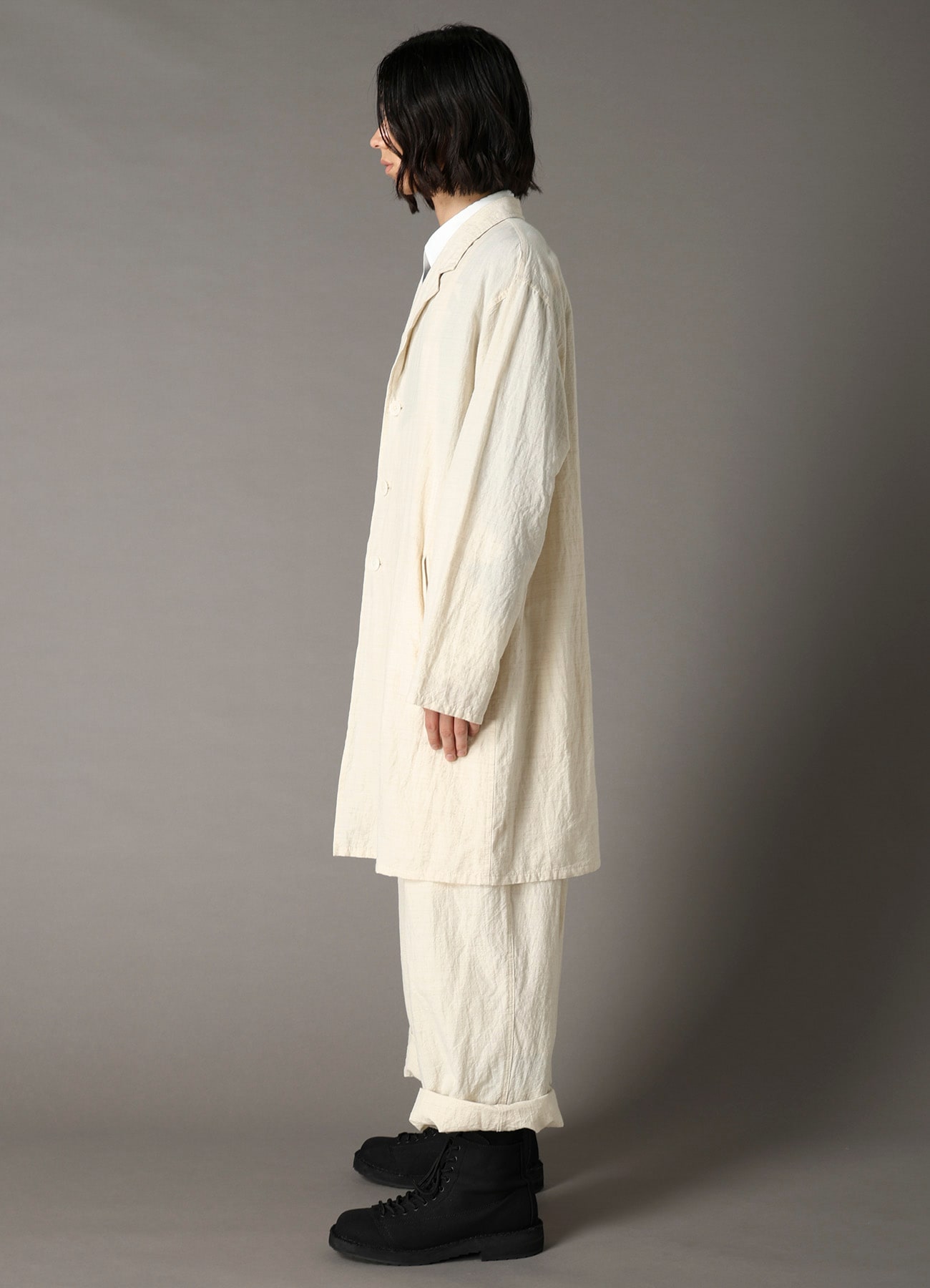 COTTON WOOL FLAX BROAD SHIRT JACKET