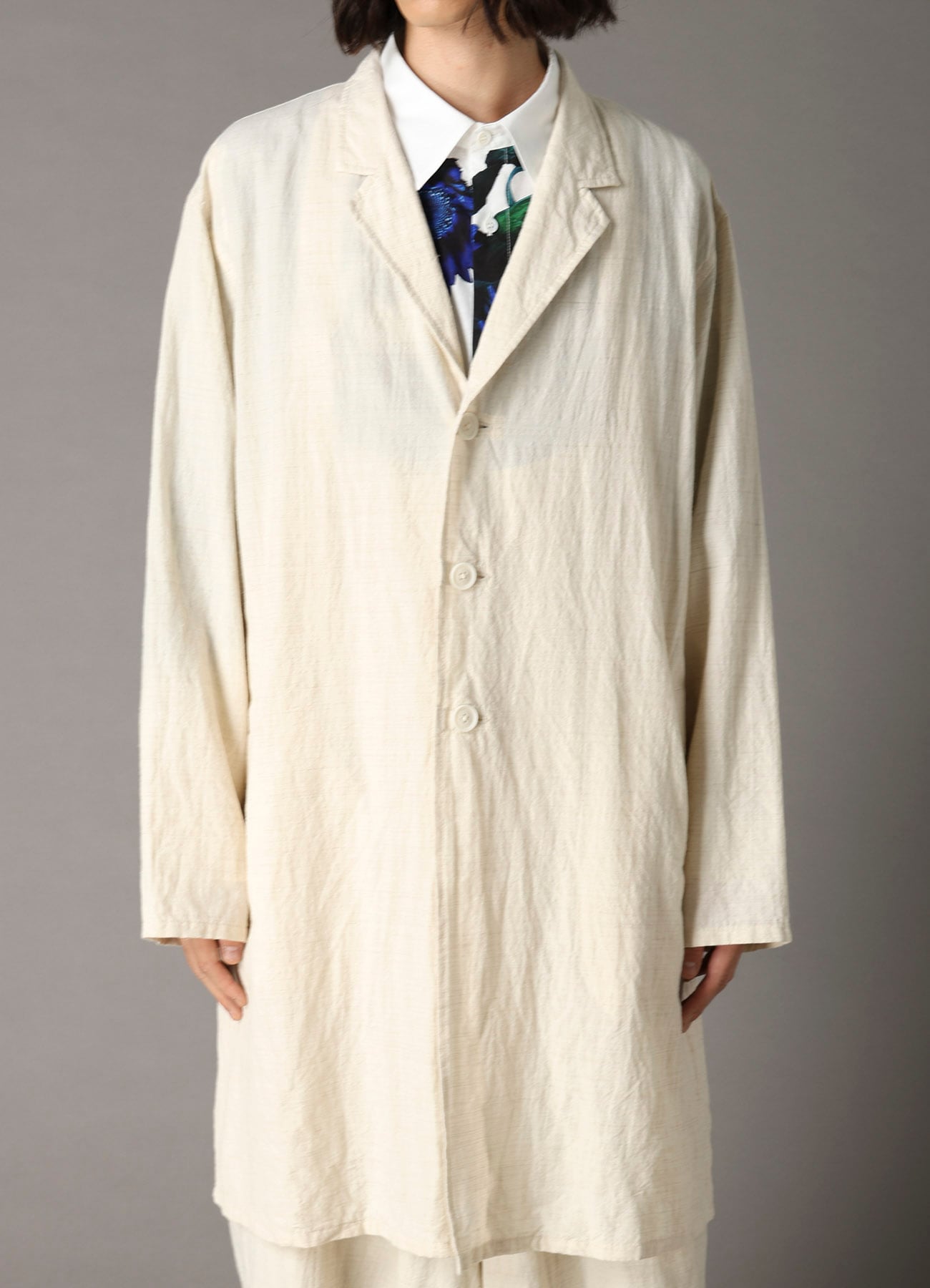 COTTON WOOL FLAX BROAD SHIRT JACKET
