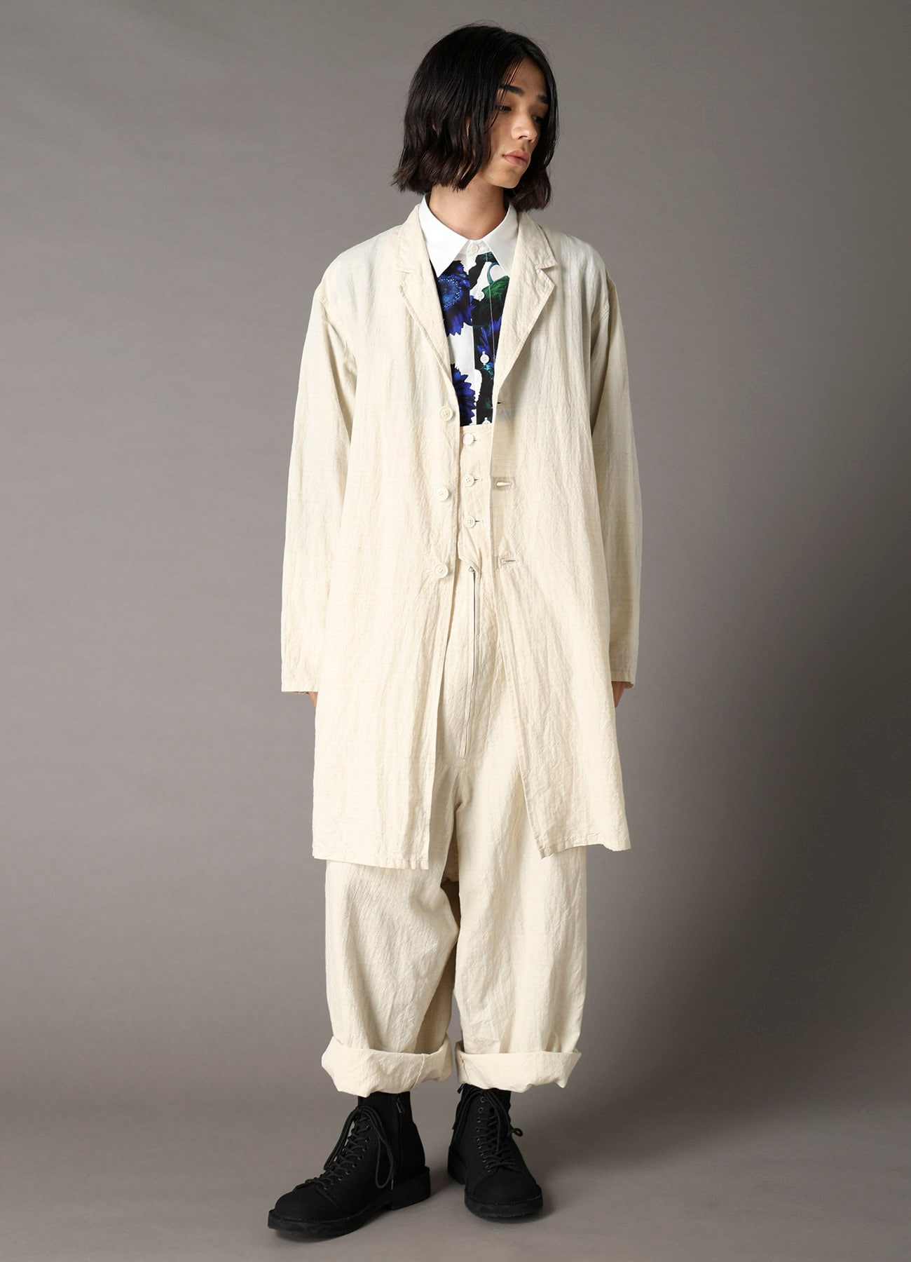 COTTON WOOL FLAX BROAD SHIRT JACKET