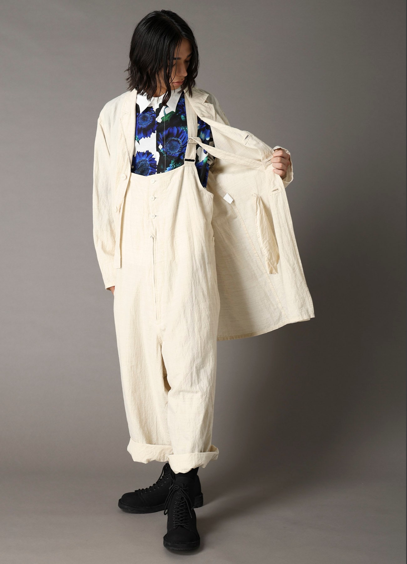 COTTON WOOL FLAX BROAD SHIRT JACKET