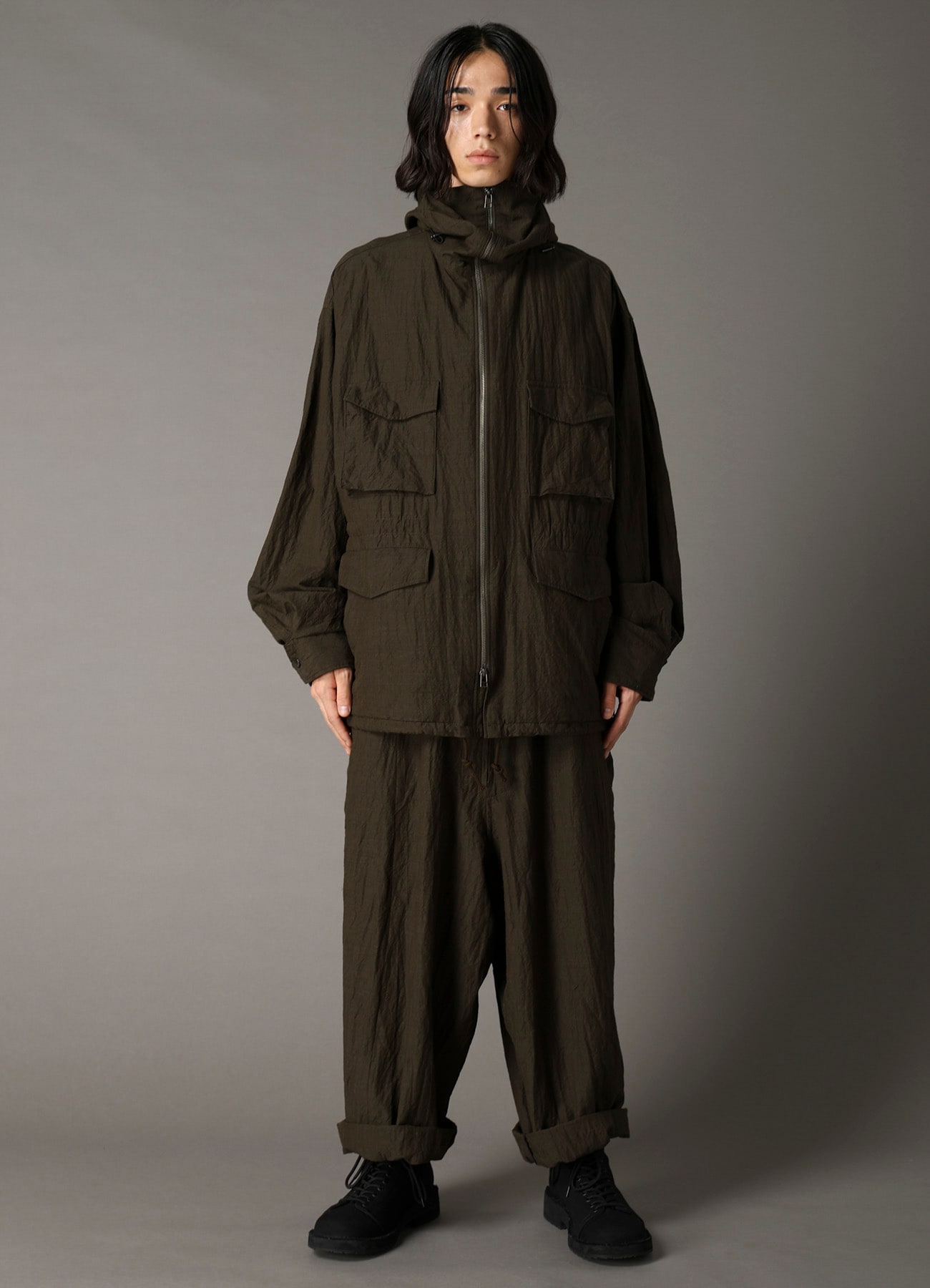 COTTON WOOL FLAX BROAD MOUNTAIN HOODIE