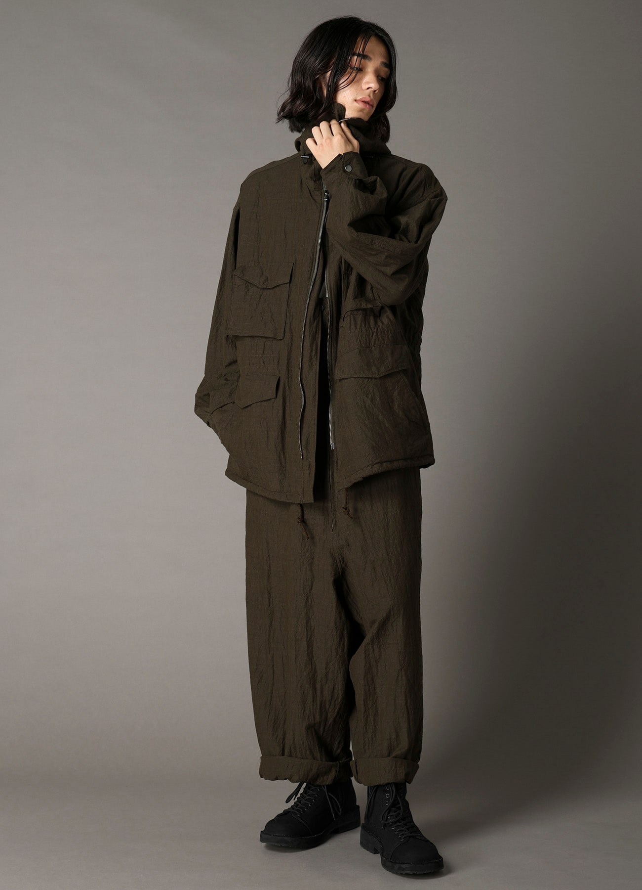 COTTON WOOL FLAX BROAD MOUNTAIN HOODIE