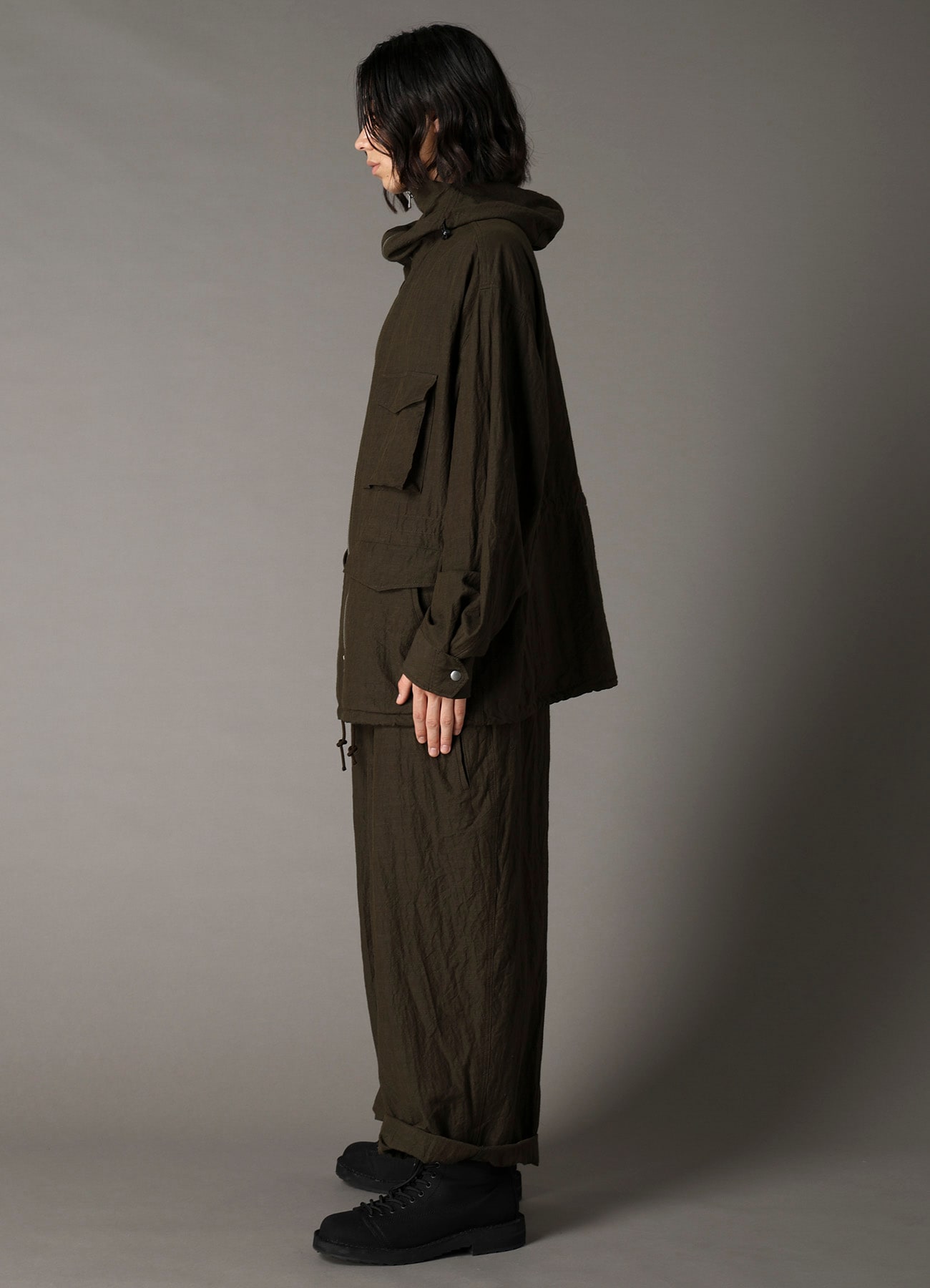 COTTON WOOL FLAX BROAD MOUNTAIN HOODIE