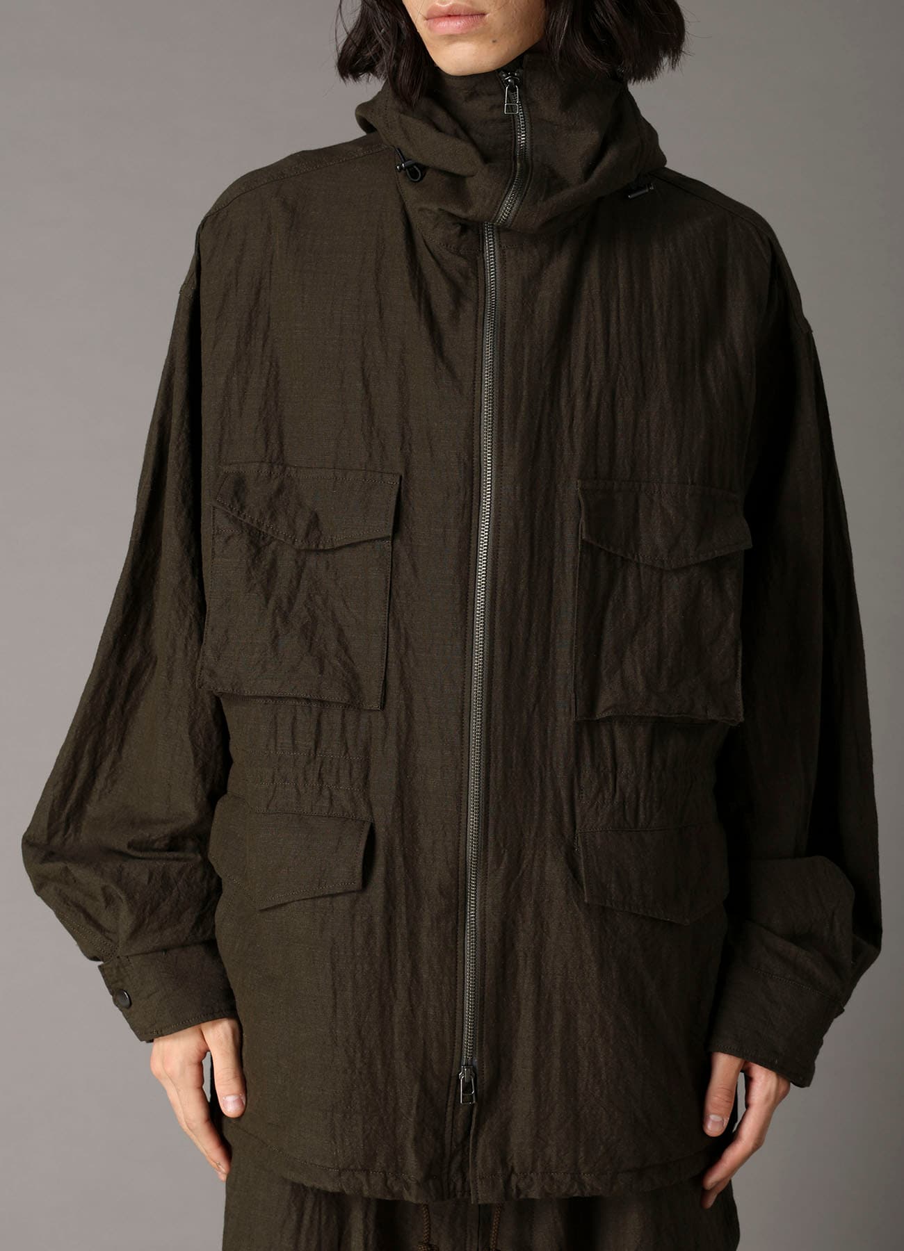 COTTON WOOL FLAX BROAD MOUNTAIN HOODIE