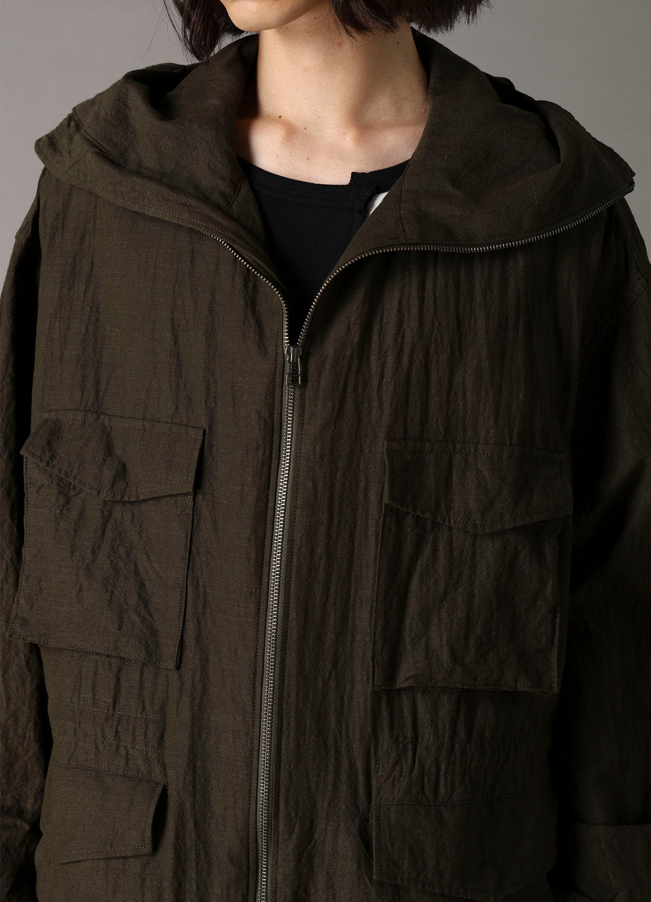 COTTON WOOL FLAX BROAD MOUNTAIN HOODIE