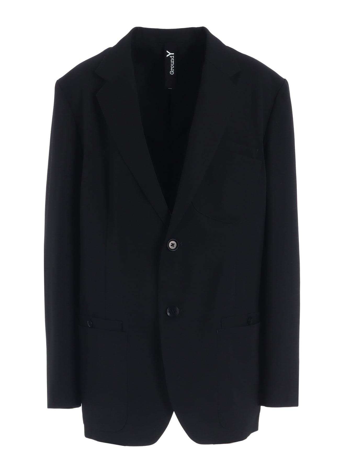 WOOL GABARDINE JACKET WITH EYELETS AND BACK BELT