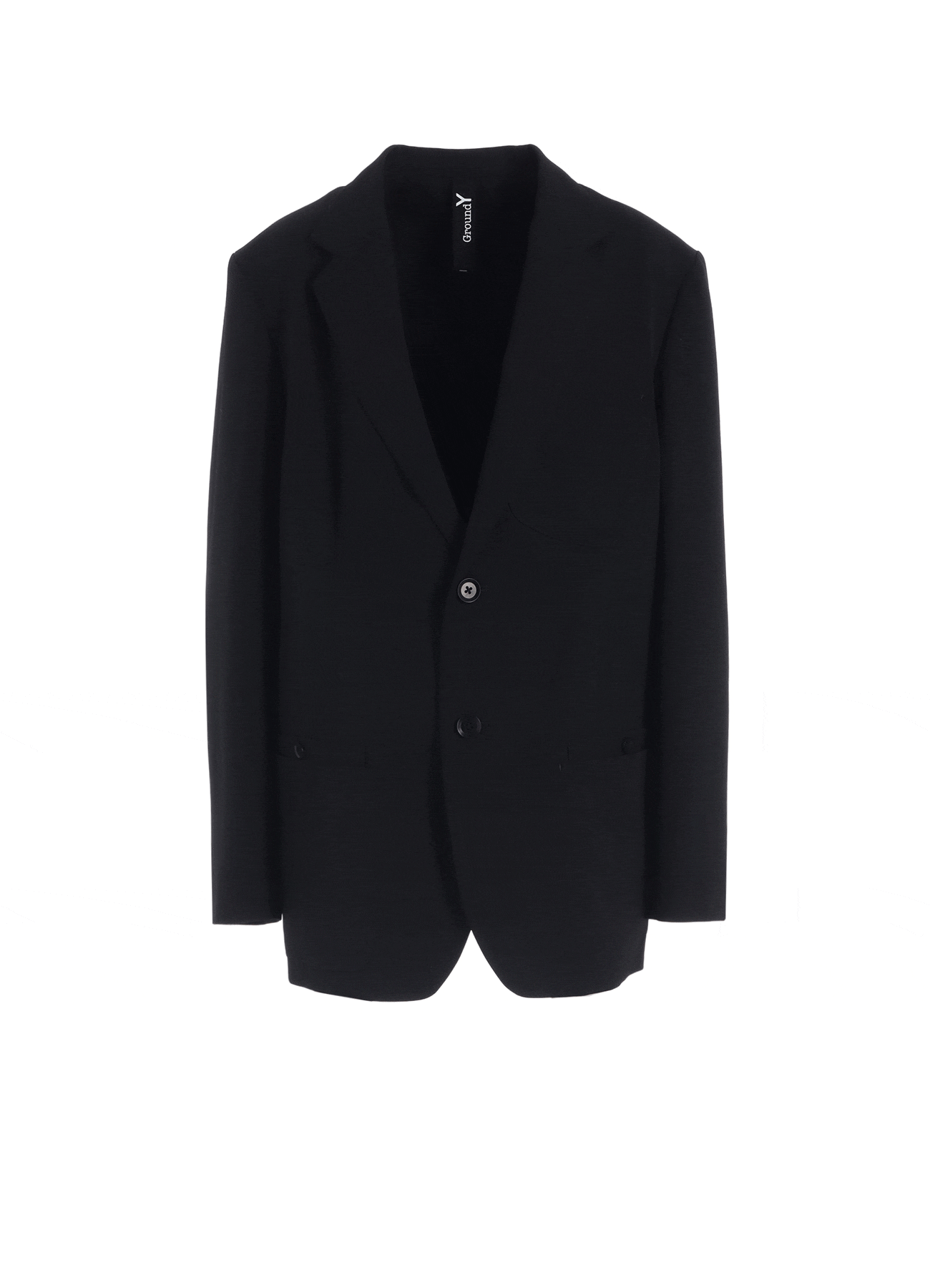WOOL GABARDINE JACKET WITH EYELETS AND BACK BELT