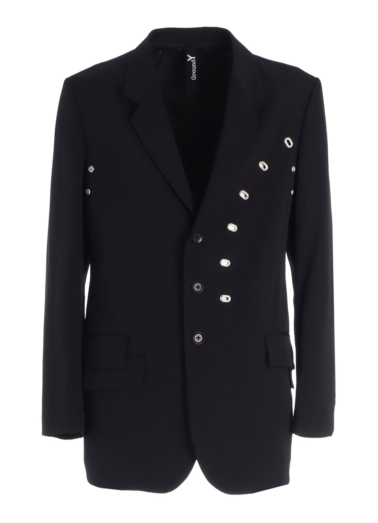 WOOL GABARDINE JACKET WITH EYELETS