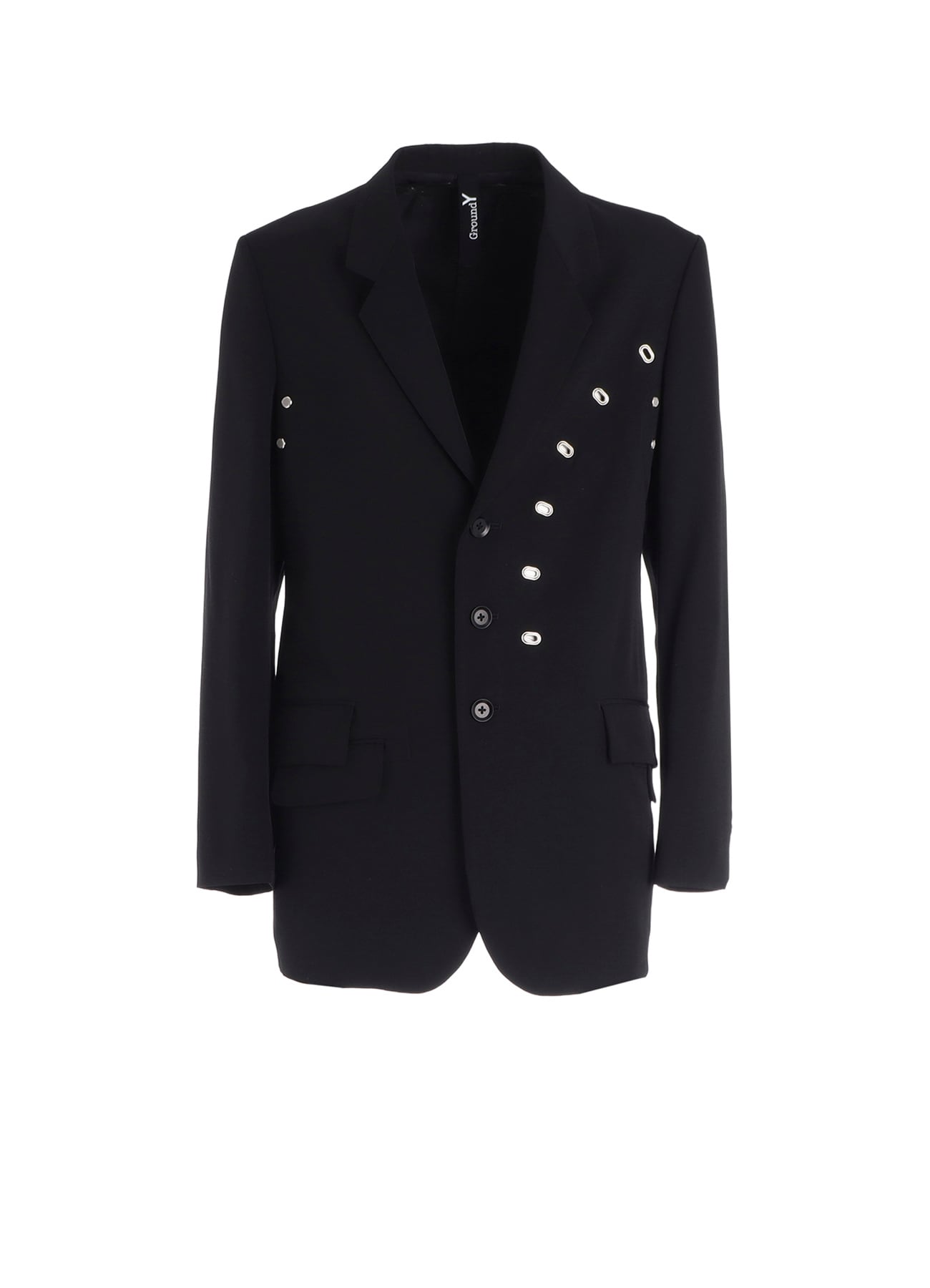 WOOL GABARDINE JACKET WITH EYELETS