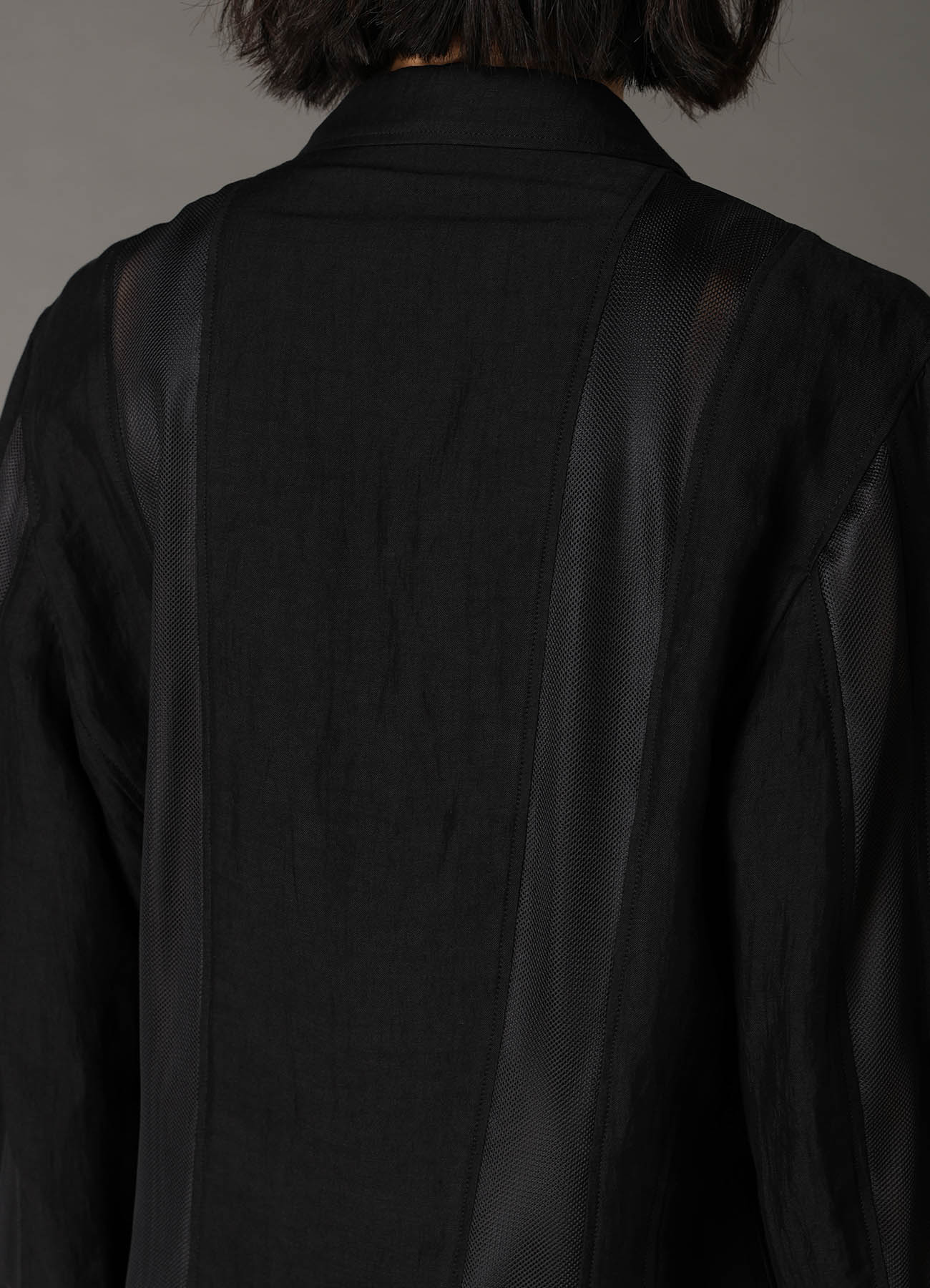 CUPRO/LINEN GABARDINE PANEL JACKET