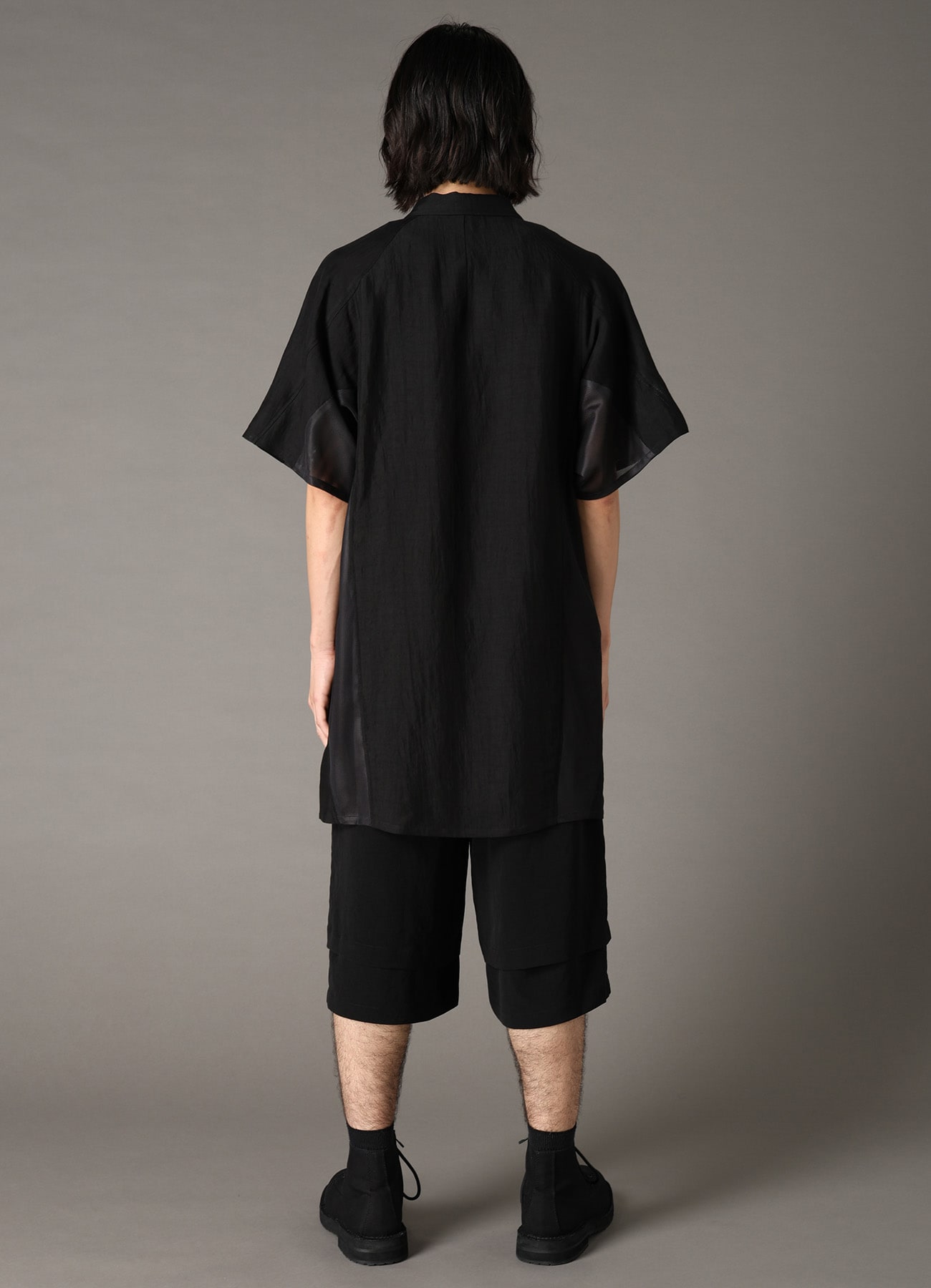 CUPRO/LINEN GABARDINE SHORT SLEEVE SHIRT JACKET