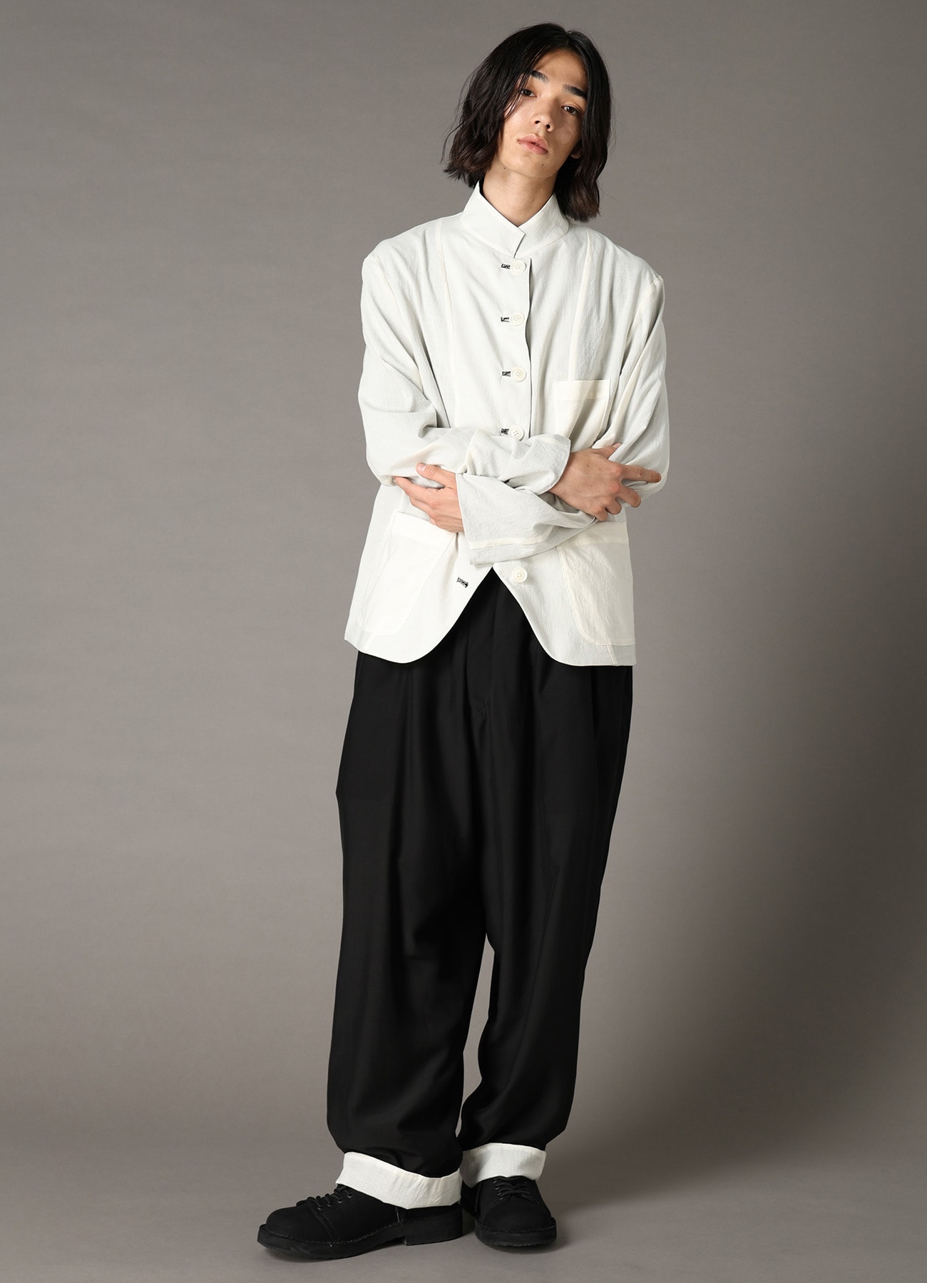 REVERSIBLE STAND COLLAR JACKET