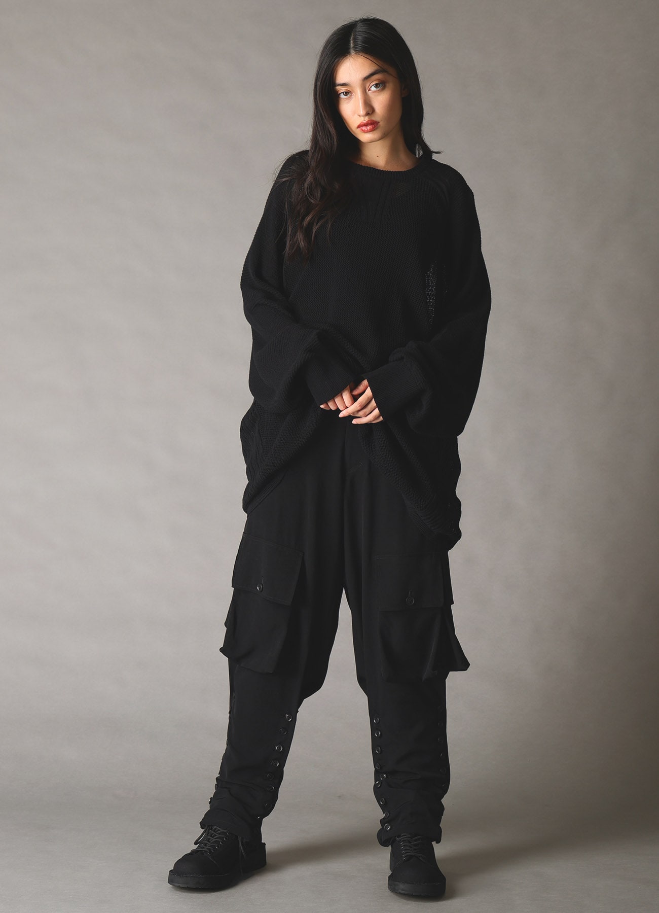 OPEN-END COTTON DOLMAN BIG KNIT