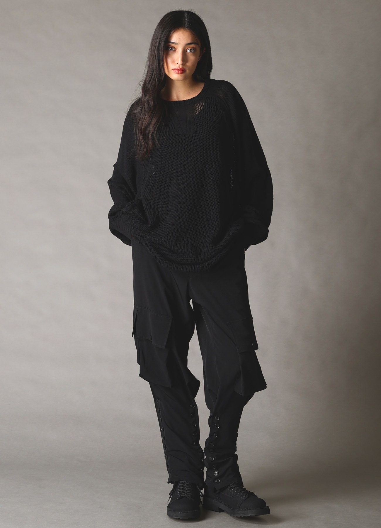 OPEN-END COTTON DOLMAN BIG KNIT