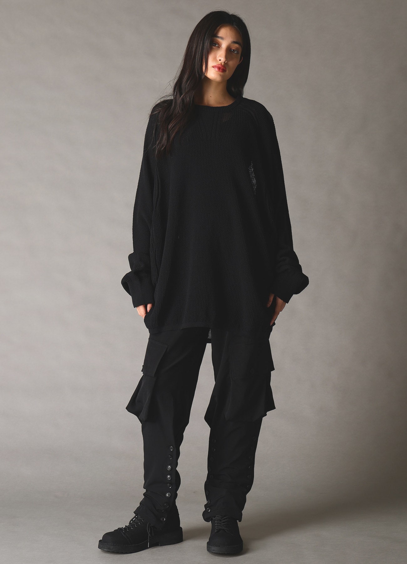 OPEN-END COTTON DOLMAN BIG KNIT