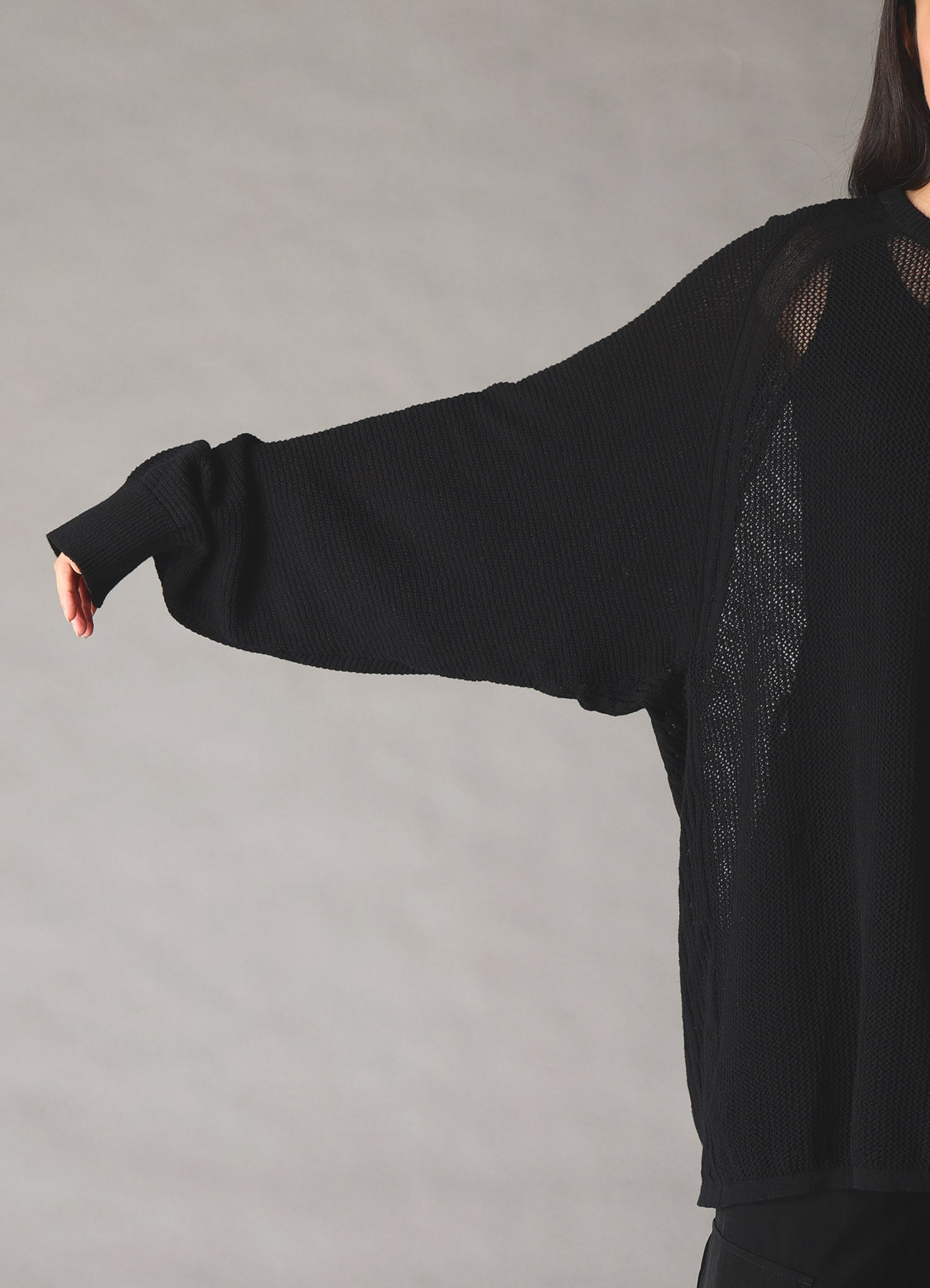 OPEN-END COTTON DOLMAN BIG KNIT