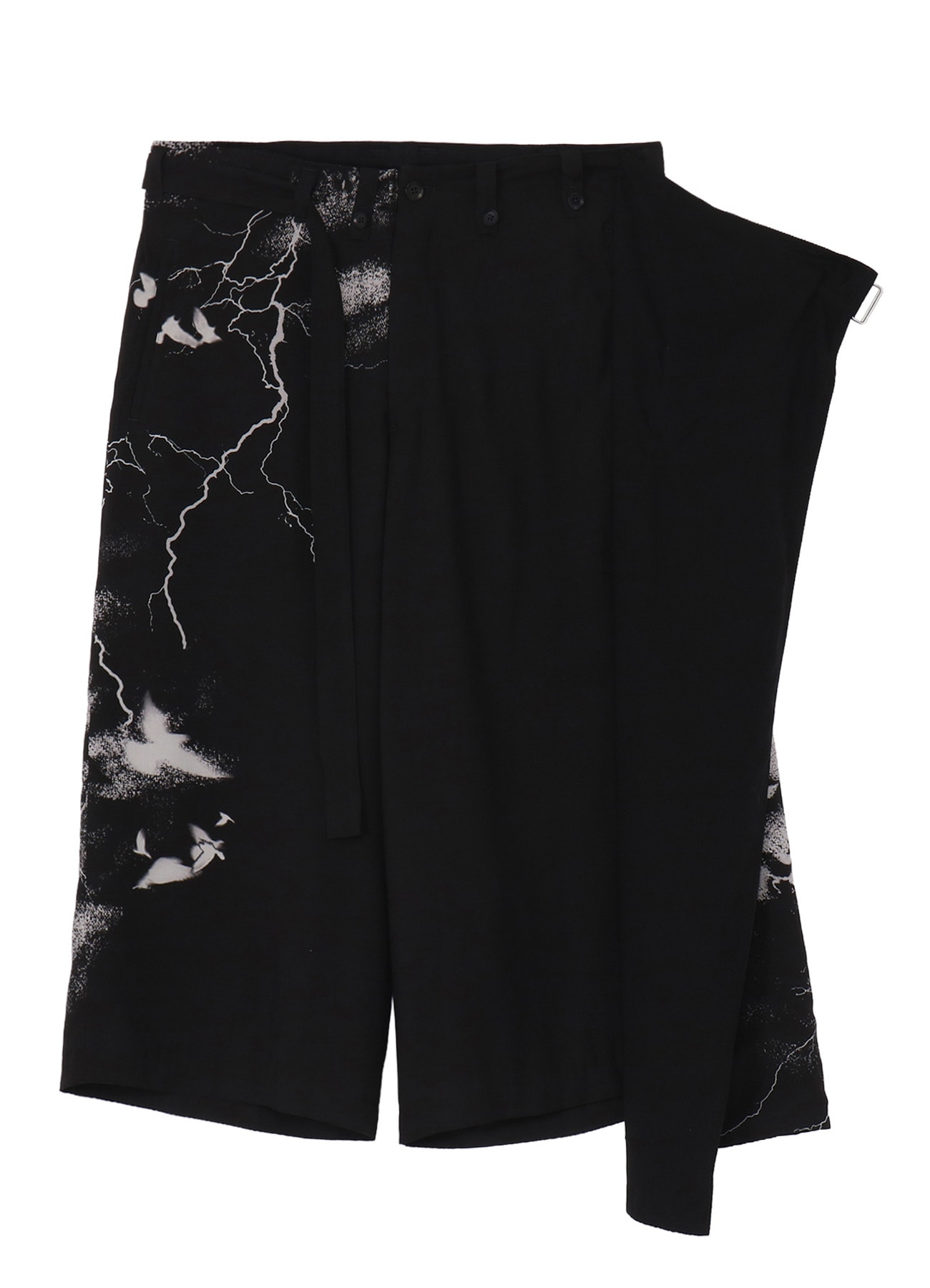 CROW PATTERN WRAP PANTS